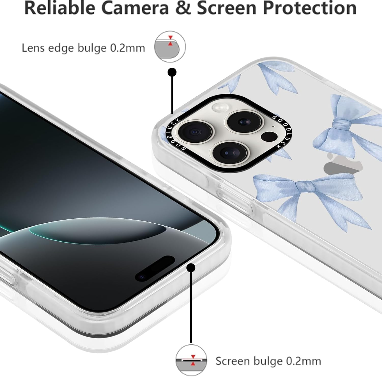 Yirlbey Transparent Mobile Phone Case for Iphone 16 Pro Case, Aesthetic Colourful Bow Pattern Cute Design Girl Gift Protective Case, Silicone TPU Hard PC Back Case Cover for Iphone 16Pro 6.3 Inches image number 2