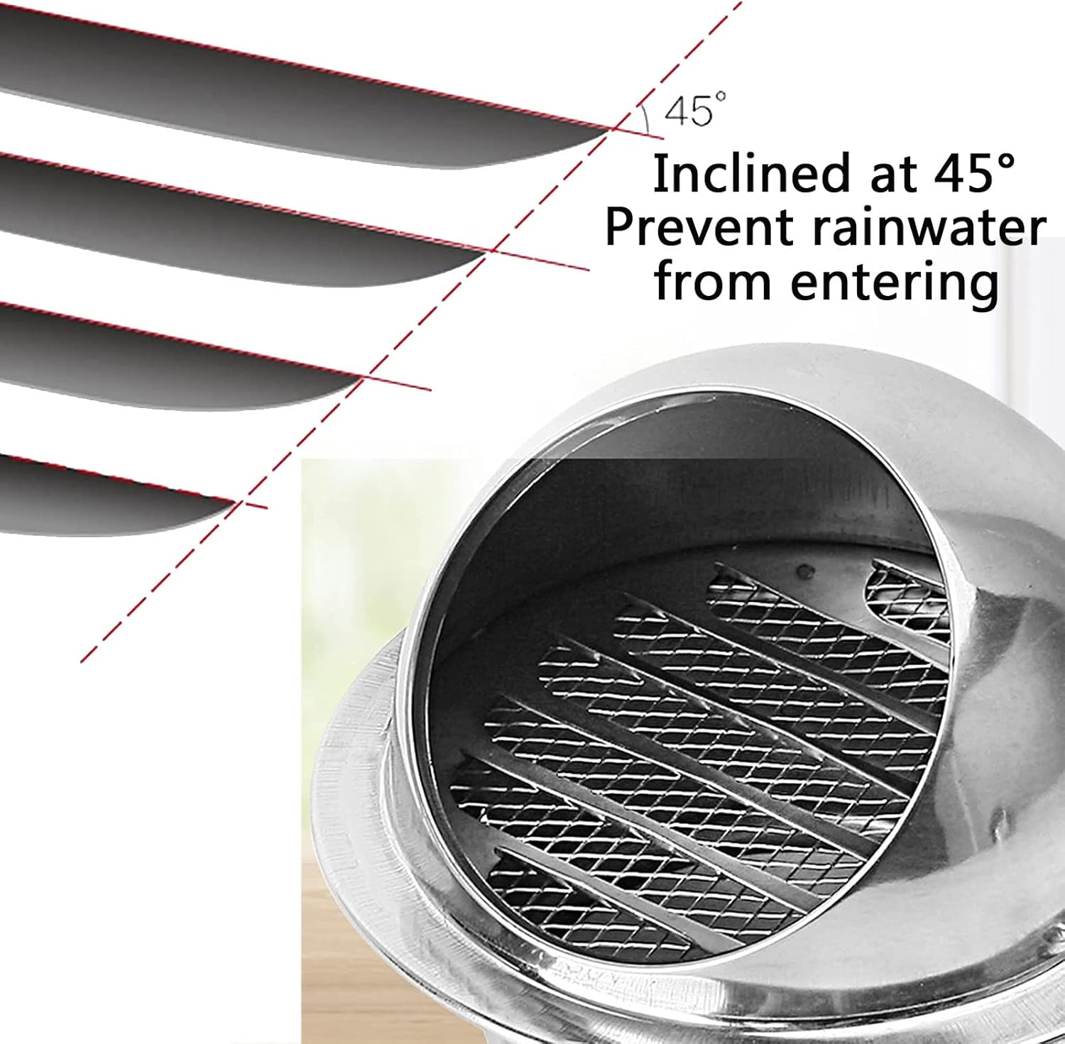 Vent Soffit Vents Exterior,Vent Cover, round Flat Ducting Cover Cover with Built-In Screen Mesh/1Pcs image number 4