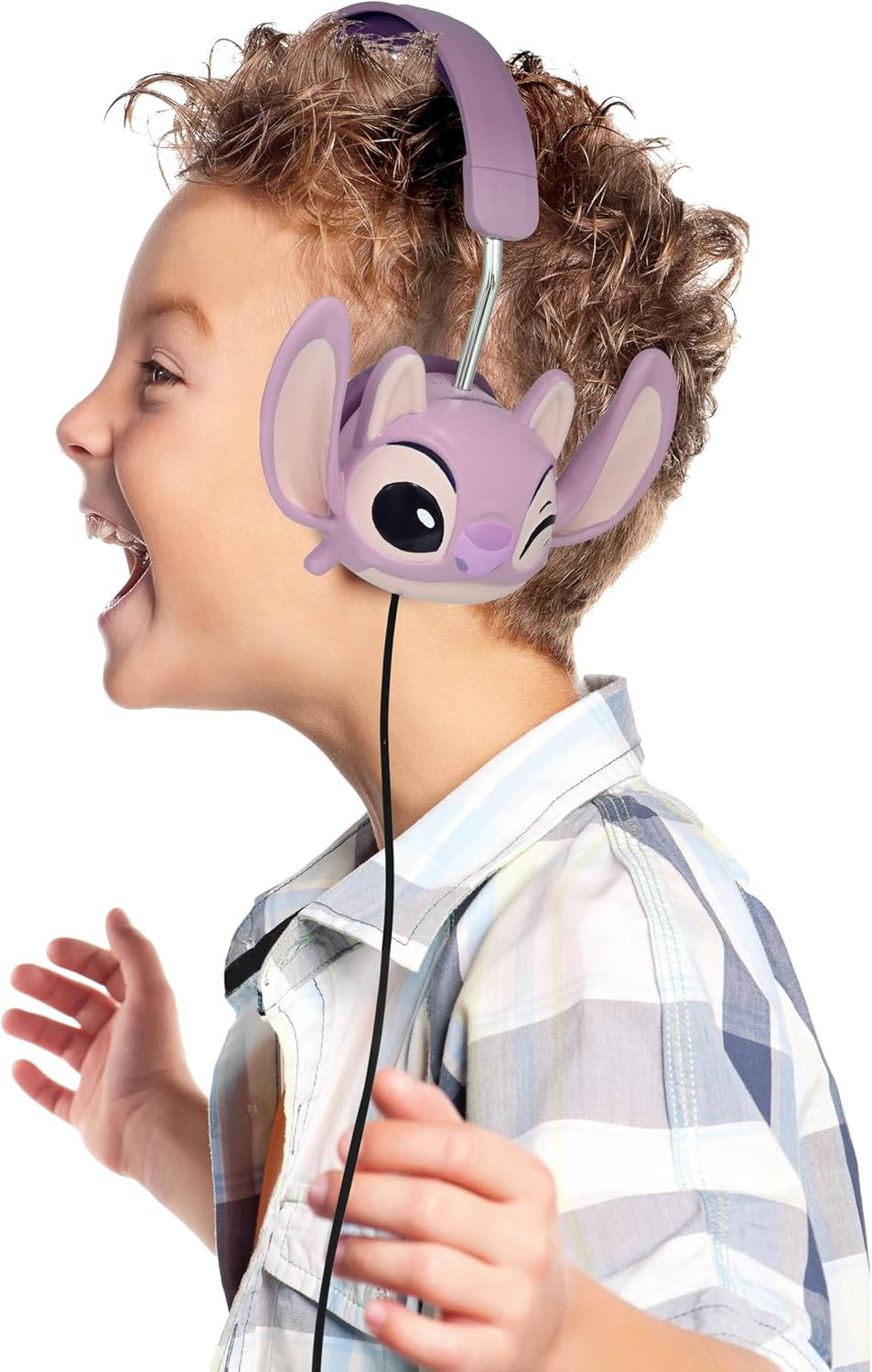 Lexibook, Disney Stitch Stereo Wired Headphones Angel 3D Foldable Limited Sound Performance HP015D1 image number 1