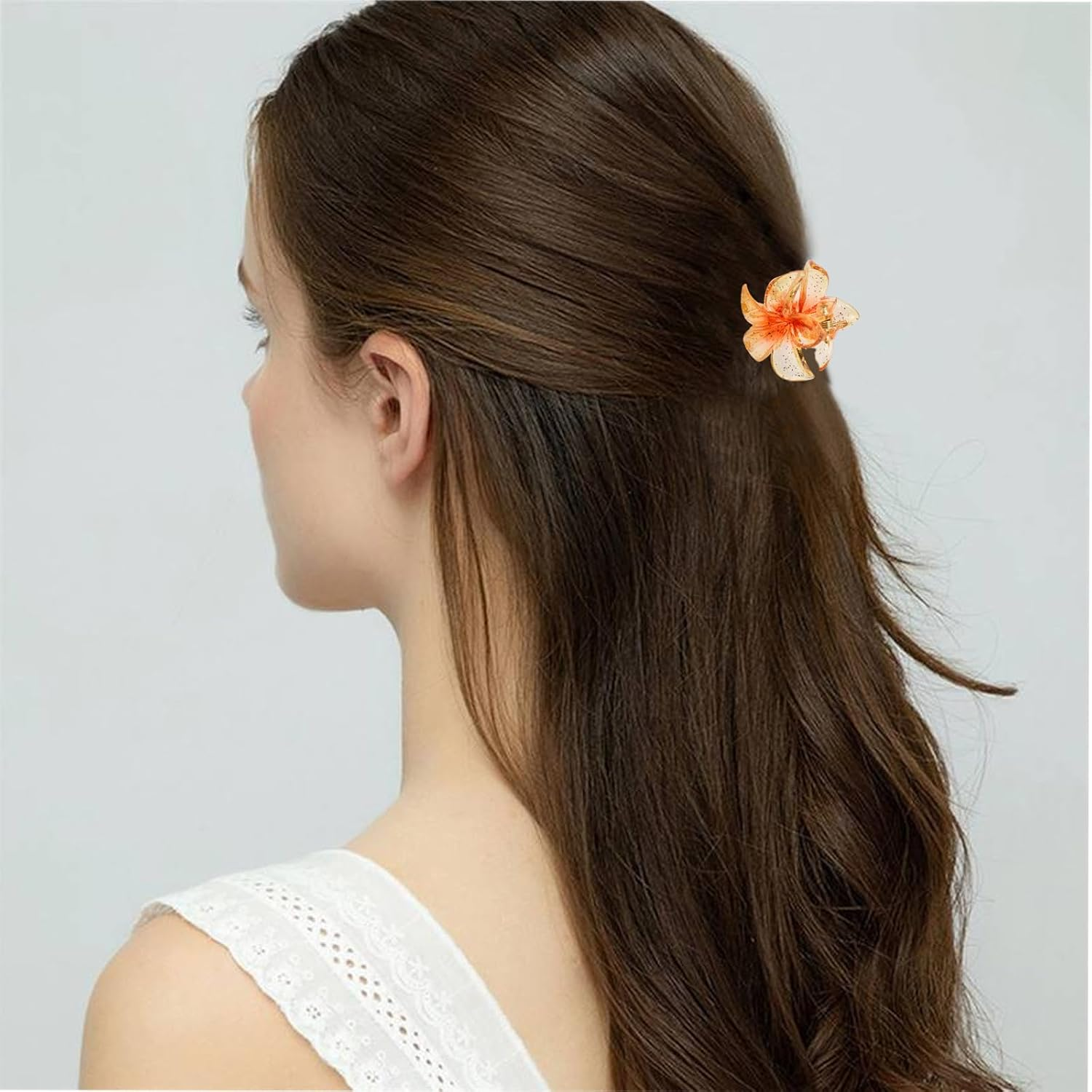 Dewocke Pack of 6 Flower Hair Clips, Non-Slip Hair Clips, Cute Hair Clips, Women Girls Hair Styling Accessories for Women, Thick Thin Hair, Everyday Party, Wedding and Beach Party, Pool, Holiday image number 2