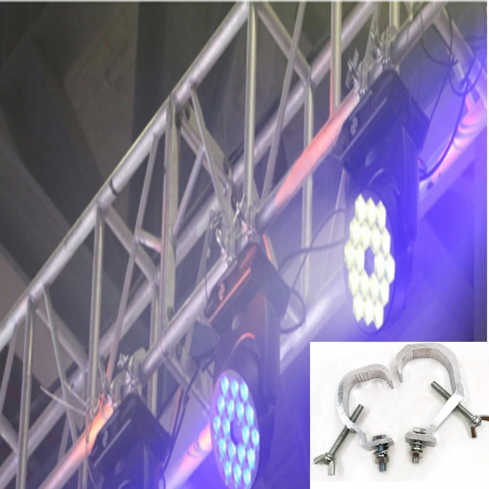 Naisfei 6 Pcs Stage Lighting Clamps, Stage Light Clamp Heavy Duty Prevent Slip Cast Aluminum Stage Lamp Hook Kit for Spotlight Moving Head Light,Dj Lighting Truss image number 2