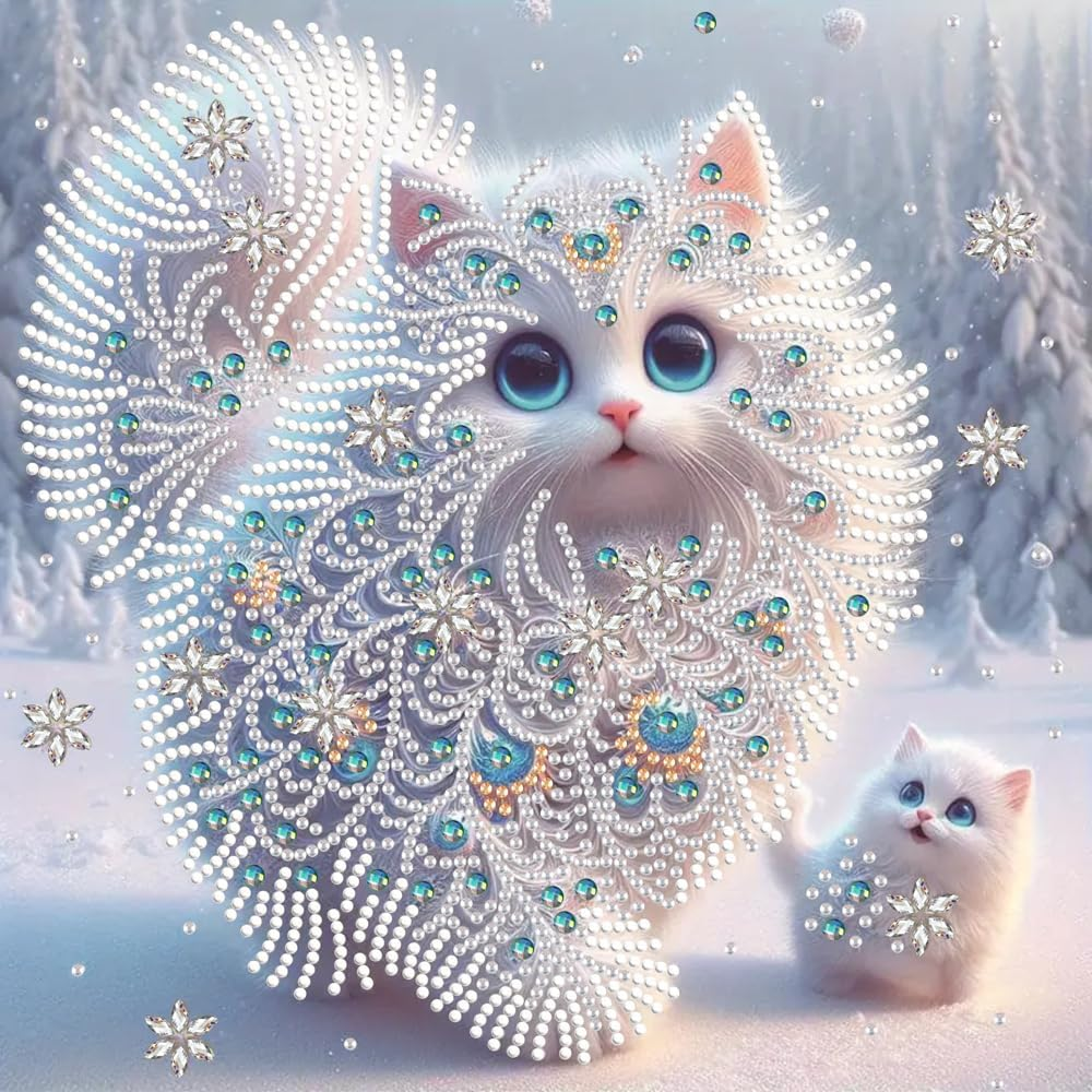 ZQEATRY 5D Diamond Painting Kits for Adults Beginner,Special Shape Diamond DIY Cat Animal Diamond Art Kits for Adults,Crystal Rhinestones Diamond Dots for Home Wall Decor 12&times;12 Inch