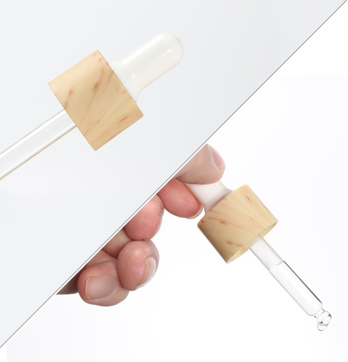 FIXOSHEE 5Pcs 15Ml Frosted Glass Cosmetics Dropper Bottles with Silicone Tops for Hyaluronic Acid and Travel Subpackaging image number 1