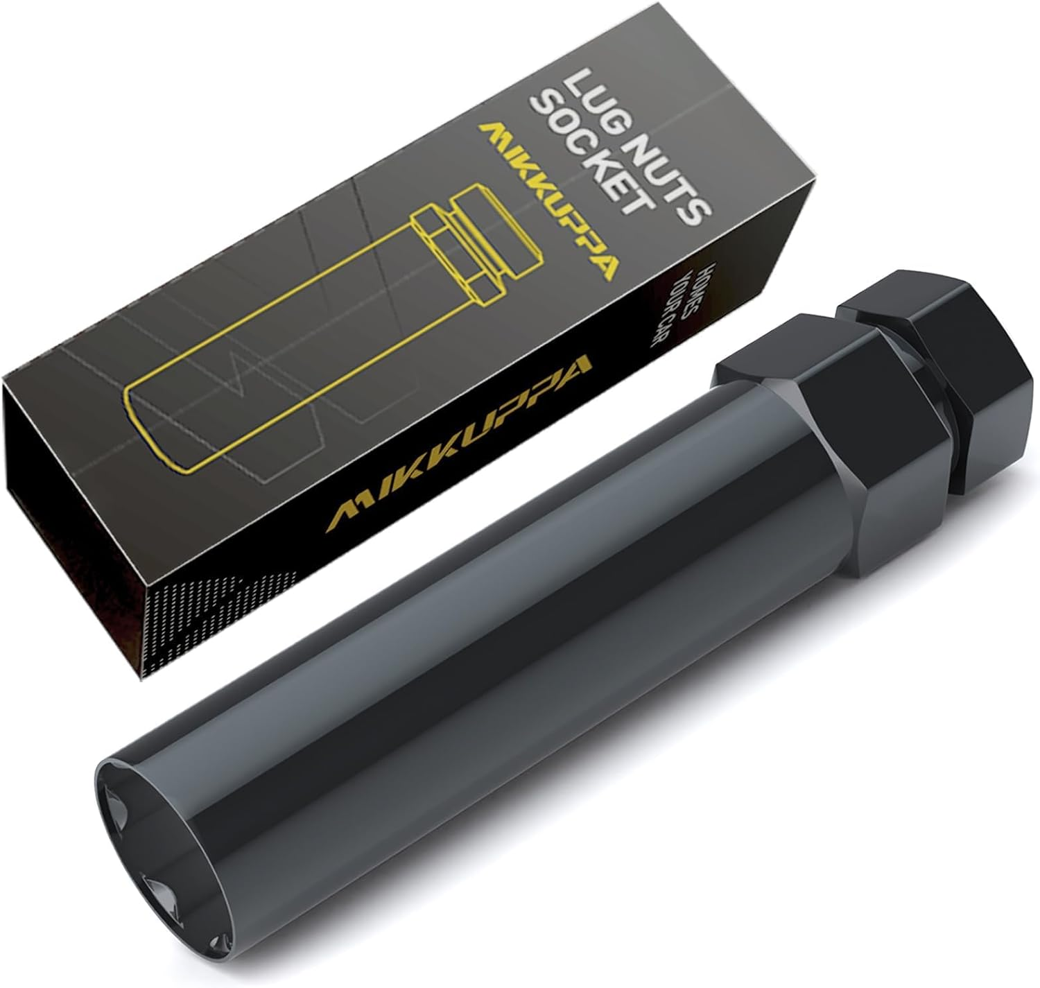 MIKKUPPA 6 Point Spline Lug Nuts Tuner Socket Key Tool - with 17Mm Hex for 1/2-20 12X1.5 12X1.25 Black Lug Nut Socket