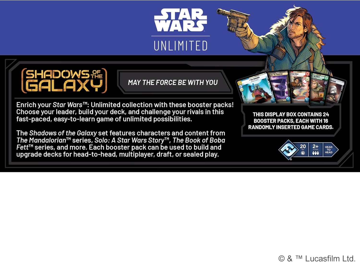 Fantasy Flight Games Star Wars: Unlimited TCG Shadows of the Galaxy 24 Booster Packs Trading Card Game