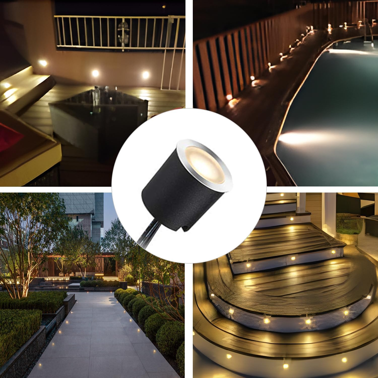 Arotelicht 16Pack LED Deck Lights, IP67 Waterproof Recessed Spotlight with Protecting Shell &Oslash;32Mm, 12V Low Voltage Decking Lights for Outdoor Garden Patio Step Plinth and Indoor Kitchen Floor image number 6