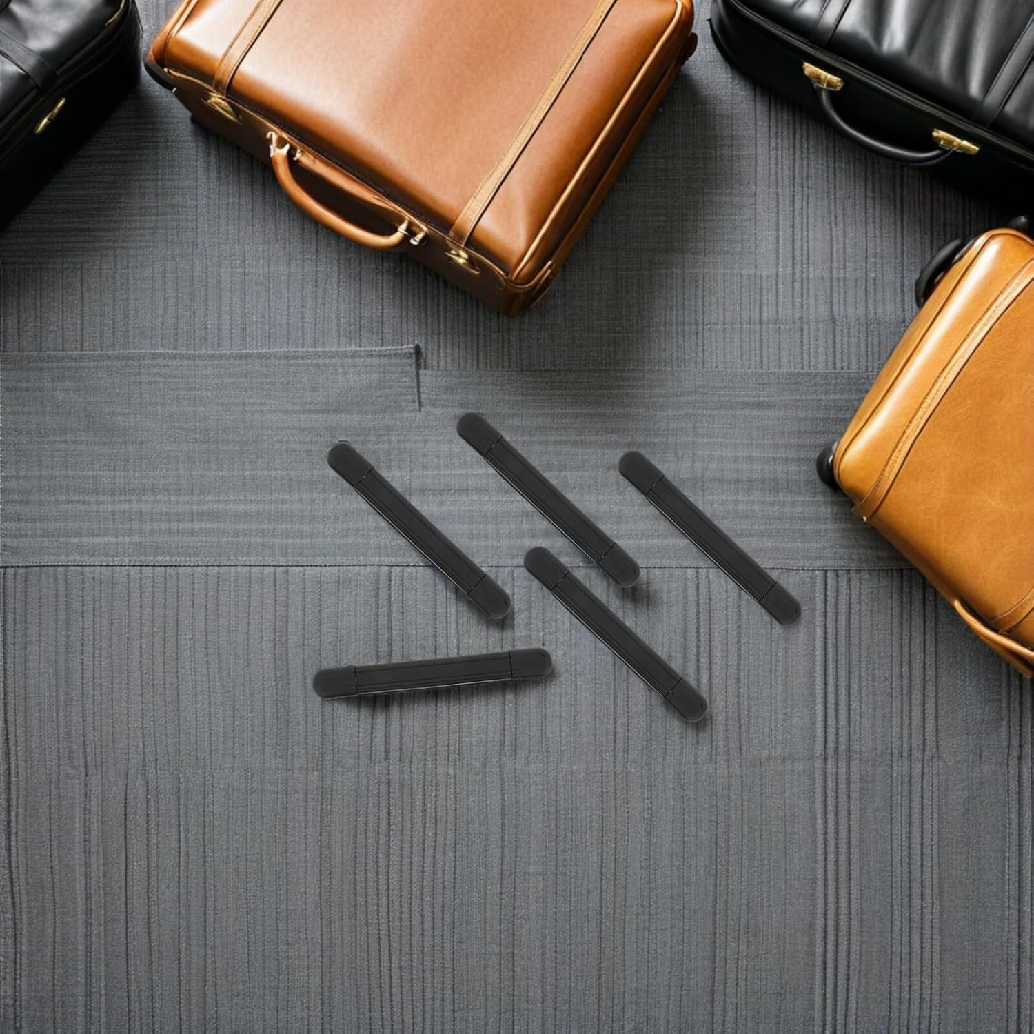 MOKKHNB 12Pcs Black Plastic Luggage Replacement Handles Set, Standard Suitcase Carry Handles Screw Holes, Sturdy Case for Travel Bags and Suitcases image number 6