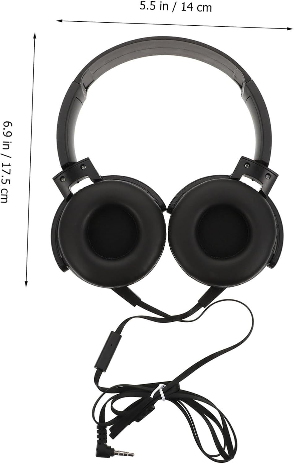 Vaguelly Portable Noise Reduction Headset with Microphone, Head-Mounted Wired Headphones for Computer and Laptop, Black Portable Music Headphone Suitable for Office and Travel Use image number 5