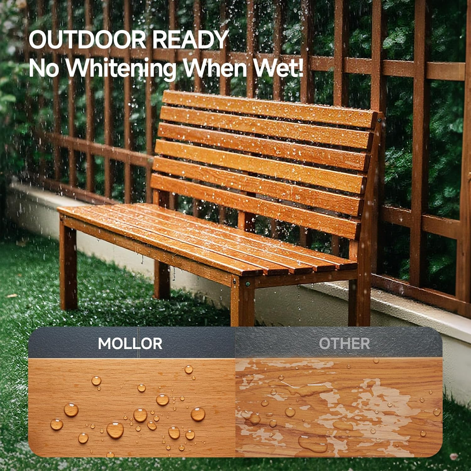 MOLLOR Wood Stain, 16 Oz Water Based Wood Stain and Sealer in One - No Priming, No Top Coat Required, Fast Drying|Low Odor|Non-Toxic, Perfect for Indoor and Outdoor Furniture (Black Walnut with Tools) - Black Walnut image number 5