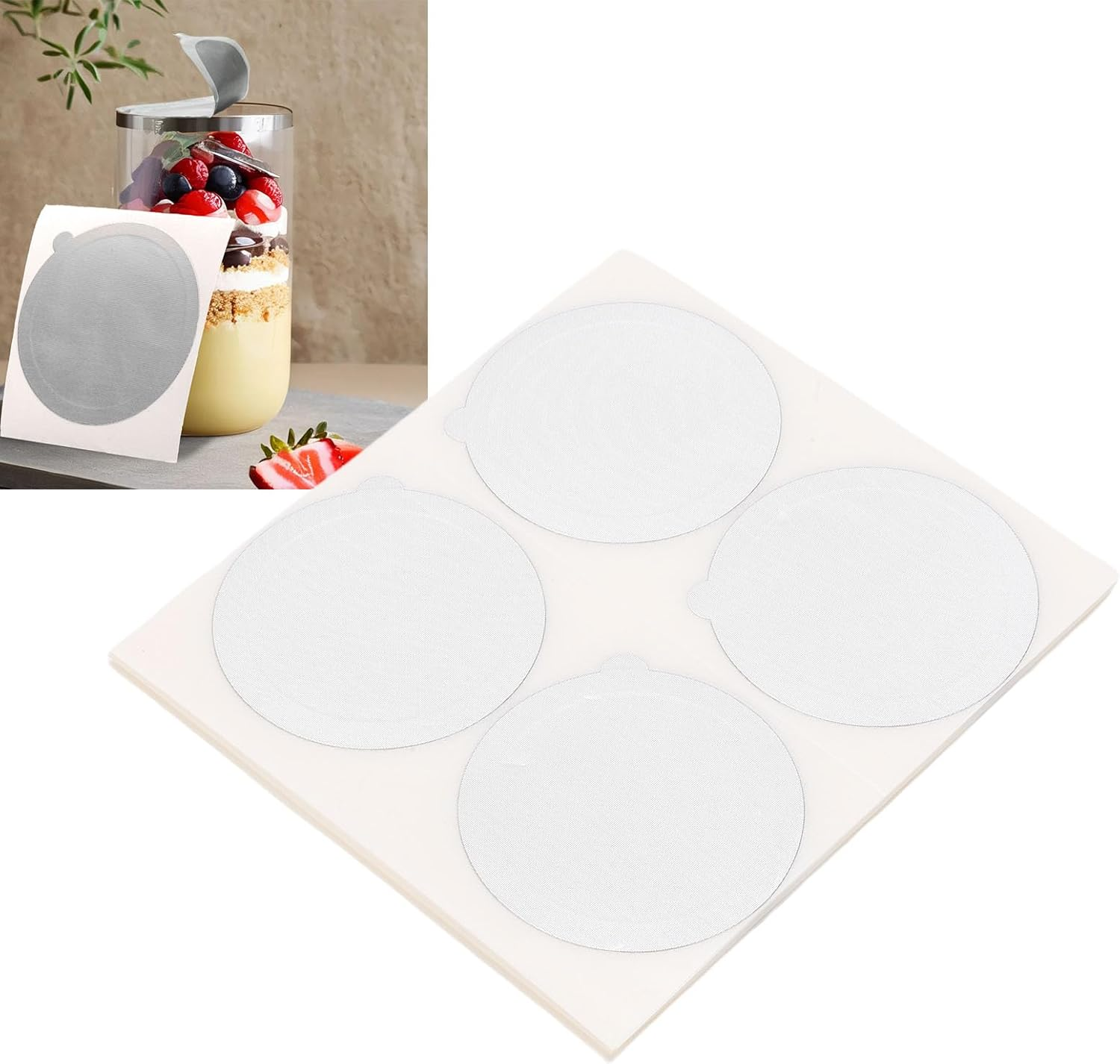 Generic 100Pcs Aluminum Foil Seals, Reusable Self Adhesive Coffee Pod Covers, Compatible with Nespre Original Line Machines for Reusable Refillable Espresso Capsules and Tea Cans (62MM)