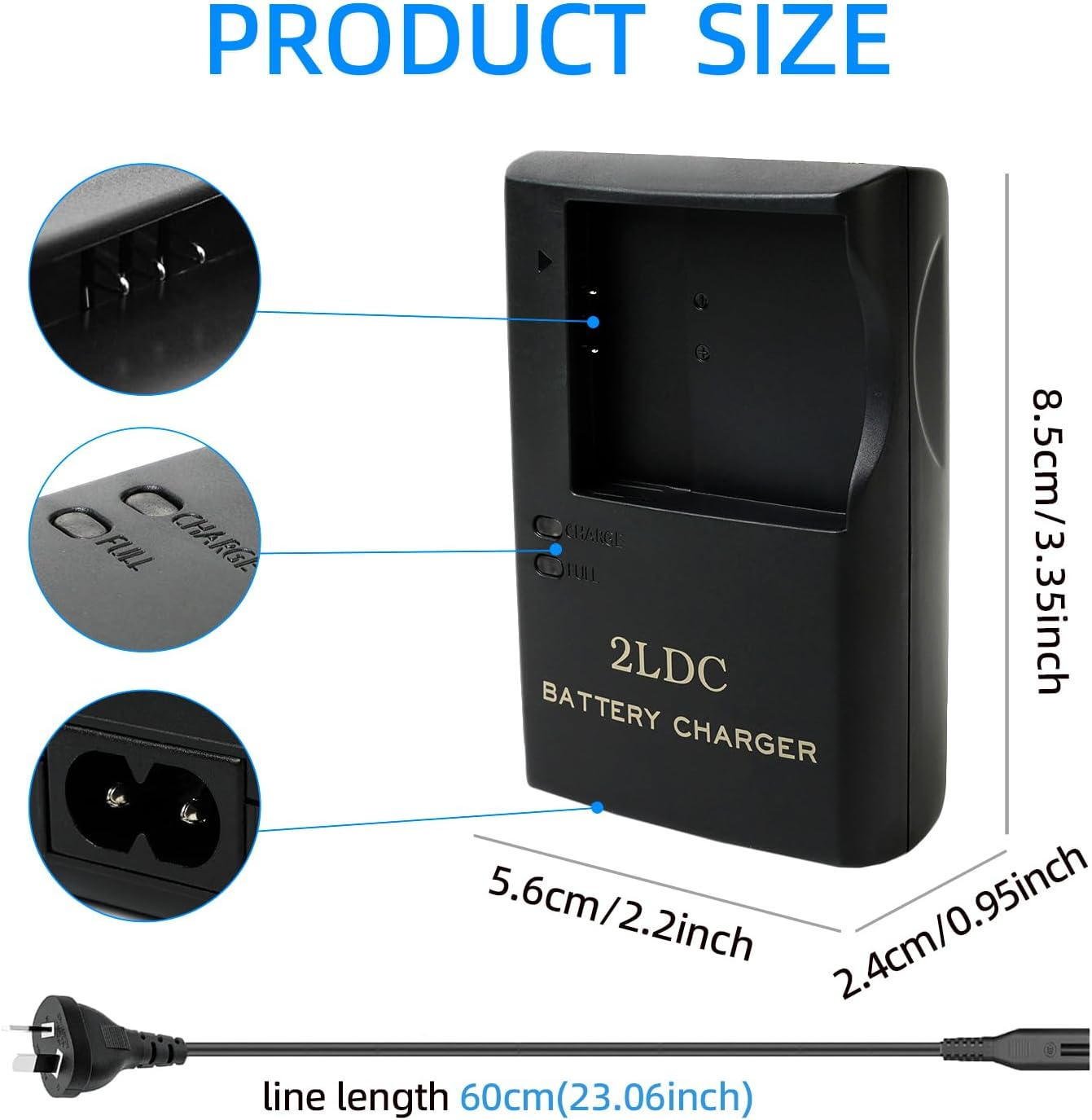 CB-2LD CB-2LDC CB-2LF Battery Charger for NB-11L NB-11LH Battery Compatible with Canon Powershot ELPH 110 130 340 350 360 HS, A2300 A2400 A2500 A2600 A3400 A3500 A4000 Is, IXUS 160 162 185 240 285 HS image number 6
