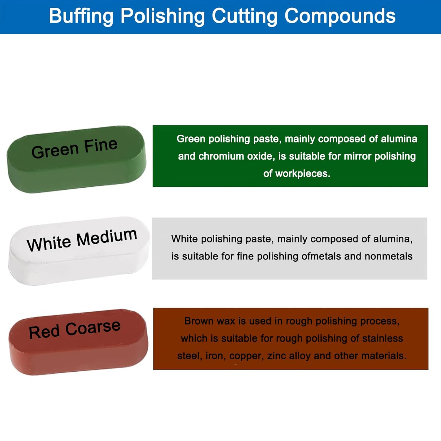 10PCS Buffing Wheel Kit for Drill - Polishing Pads Set for Metal, Aluminum, Stainless Steel, Chrome, Jewelry, Wood, Plastic, Ceramic & Glass