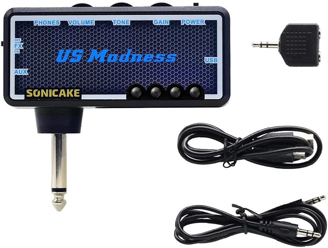 SONICAKE Guitar Bass Headphone Amp Mini Headphone Amplifier US Madness Rechargeable Pocket Chorus Effects image number 6