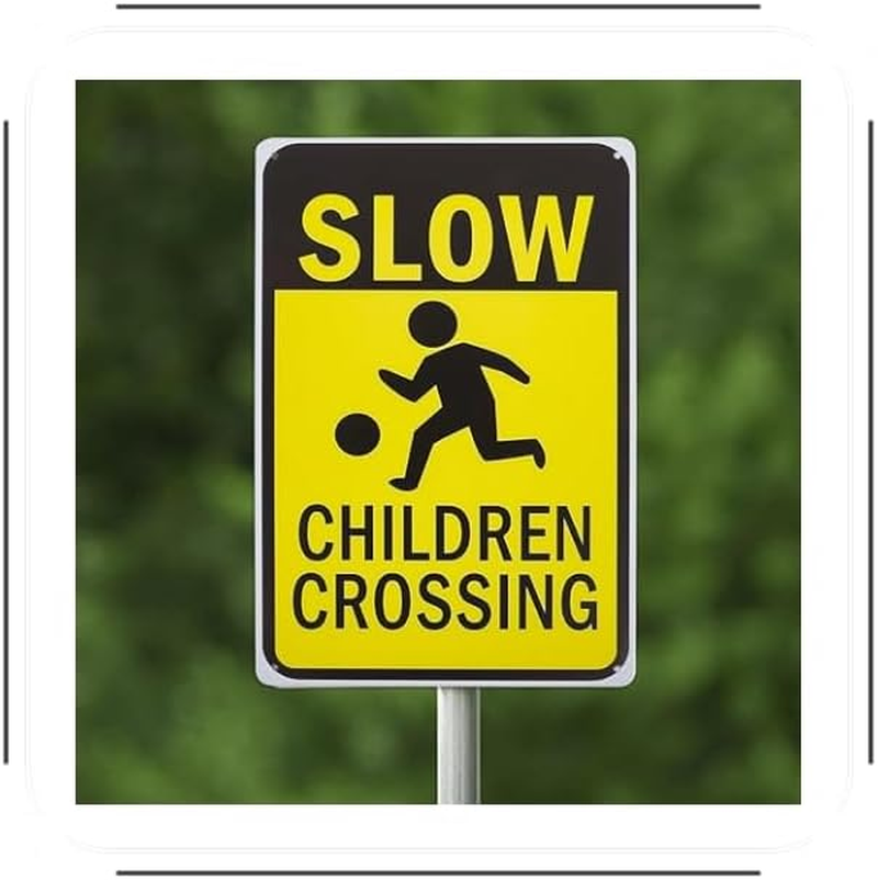 Slow down Sign, Child Crossing Sign, at Play Safety Sign for Street, Child Safety Caution Signs,School and Neighborhoods Sign 2Pcs. image number 2