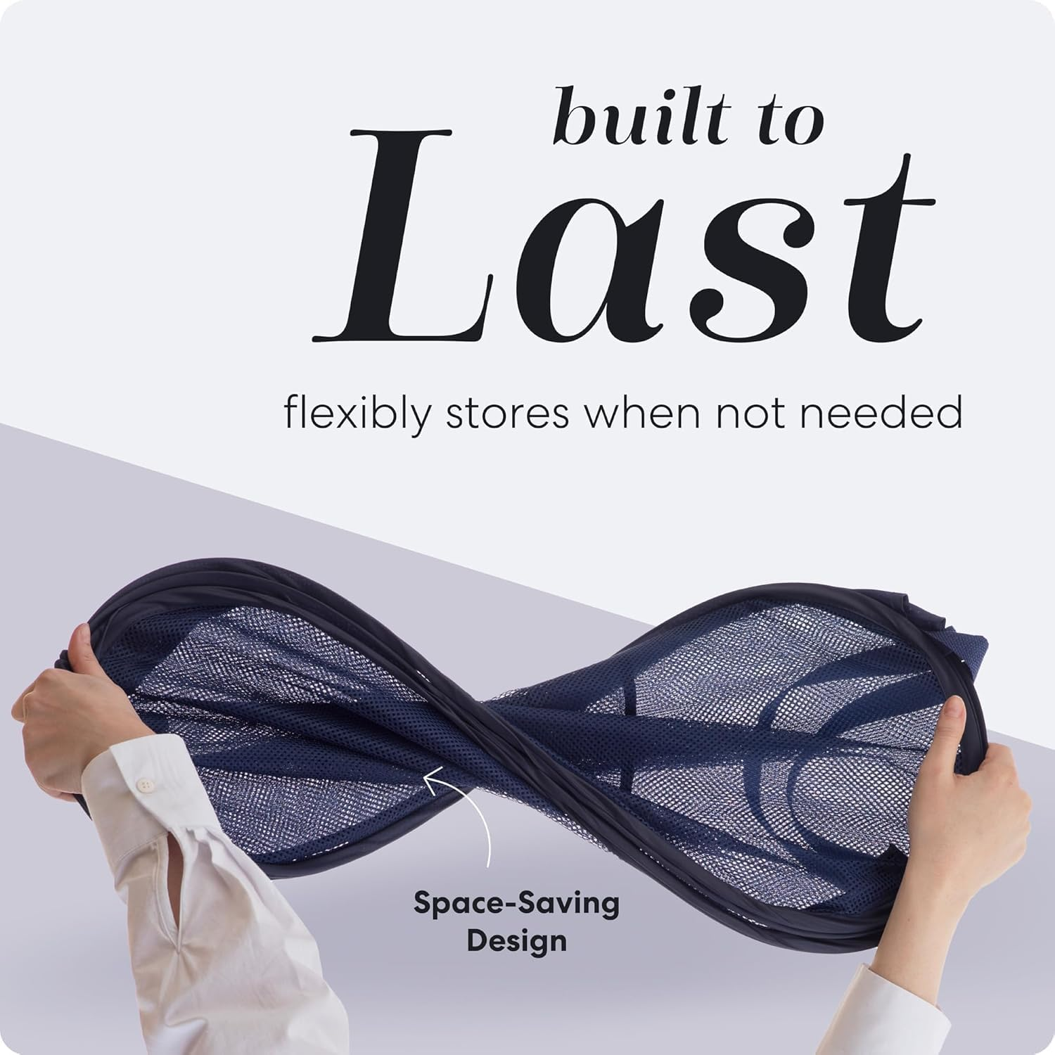 Collapsible Mesh Foldable Hamper 34X55Cm (Navy Blue, 34X55Cm) image number 1