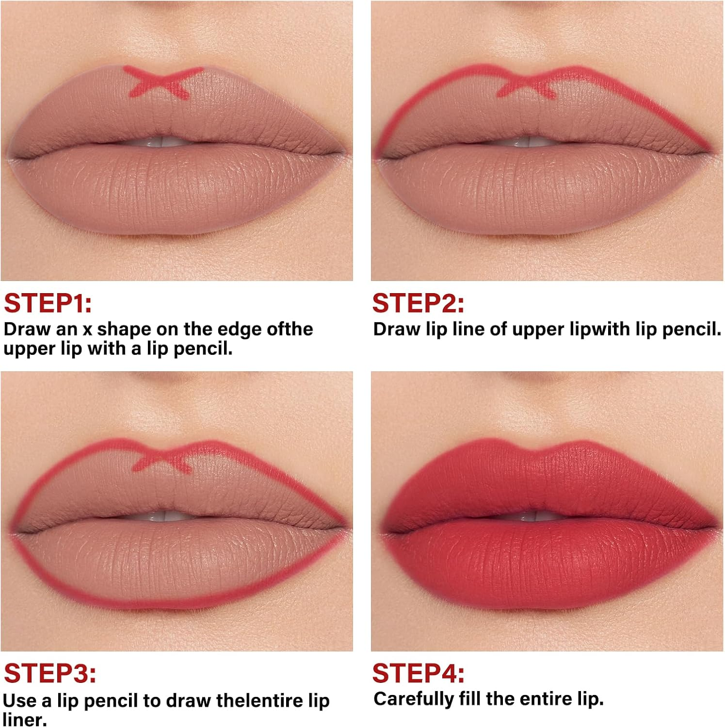 2Pcs Matte Liquid Lipstick and Lip Liner Set,Waterproof Lipstick Shades Set Lip Stain,Long Lasting,Nude Brown Lip Gloss Lip Liner Pencil image number 2