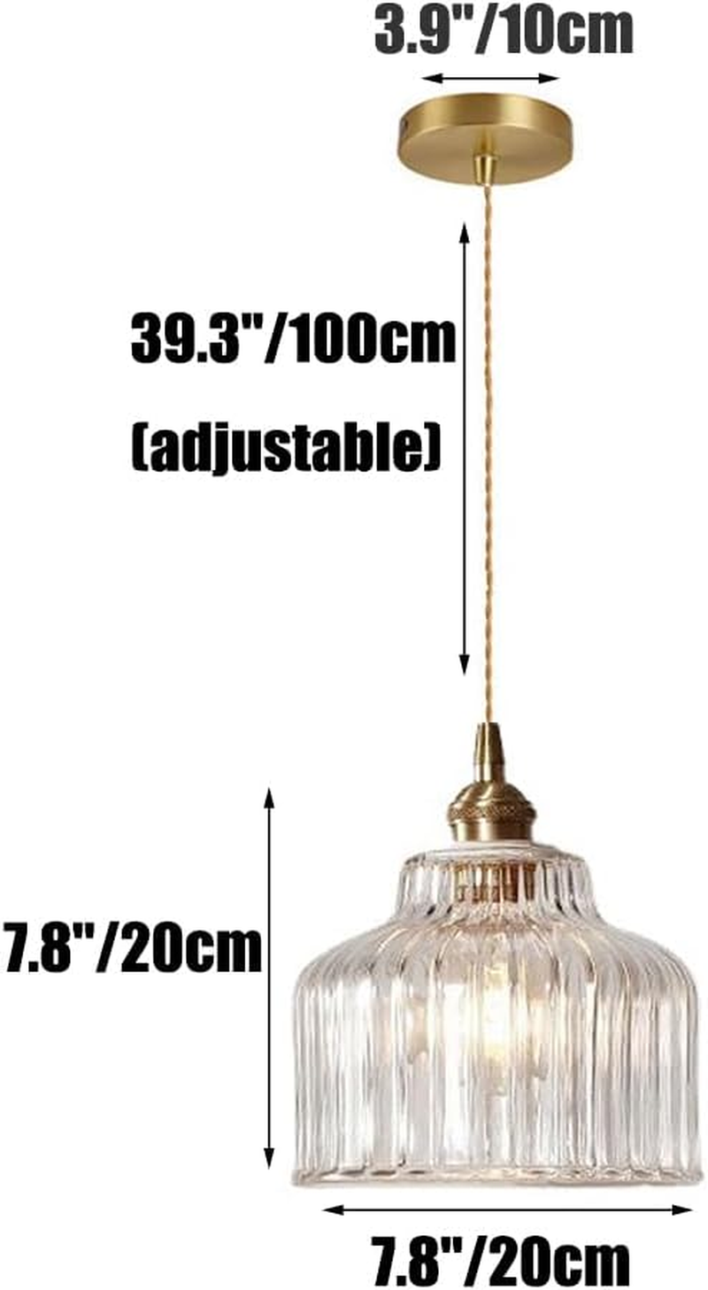 Nordic Style Clear Glass Pendant Light, Modern Simple Pendant Lamp, Retro Farmhouse Pendant Lighting, Minimalist Personalized Pendant Light Fixture for Kitchen Island Closet Hallway Bedside image number 6