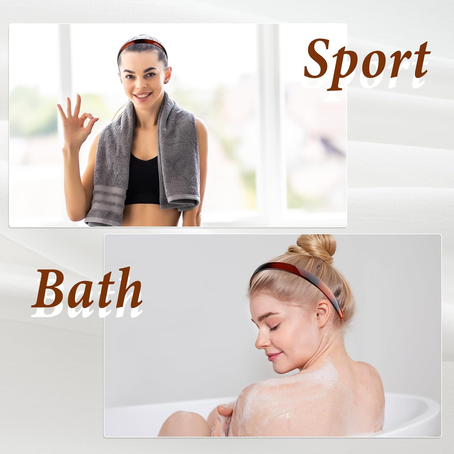 Simple Plastic Headband Hair Hoop Plastic Headbands for Women with Teeth Black Brown Headwear Ladies Hair Acessories