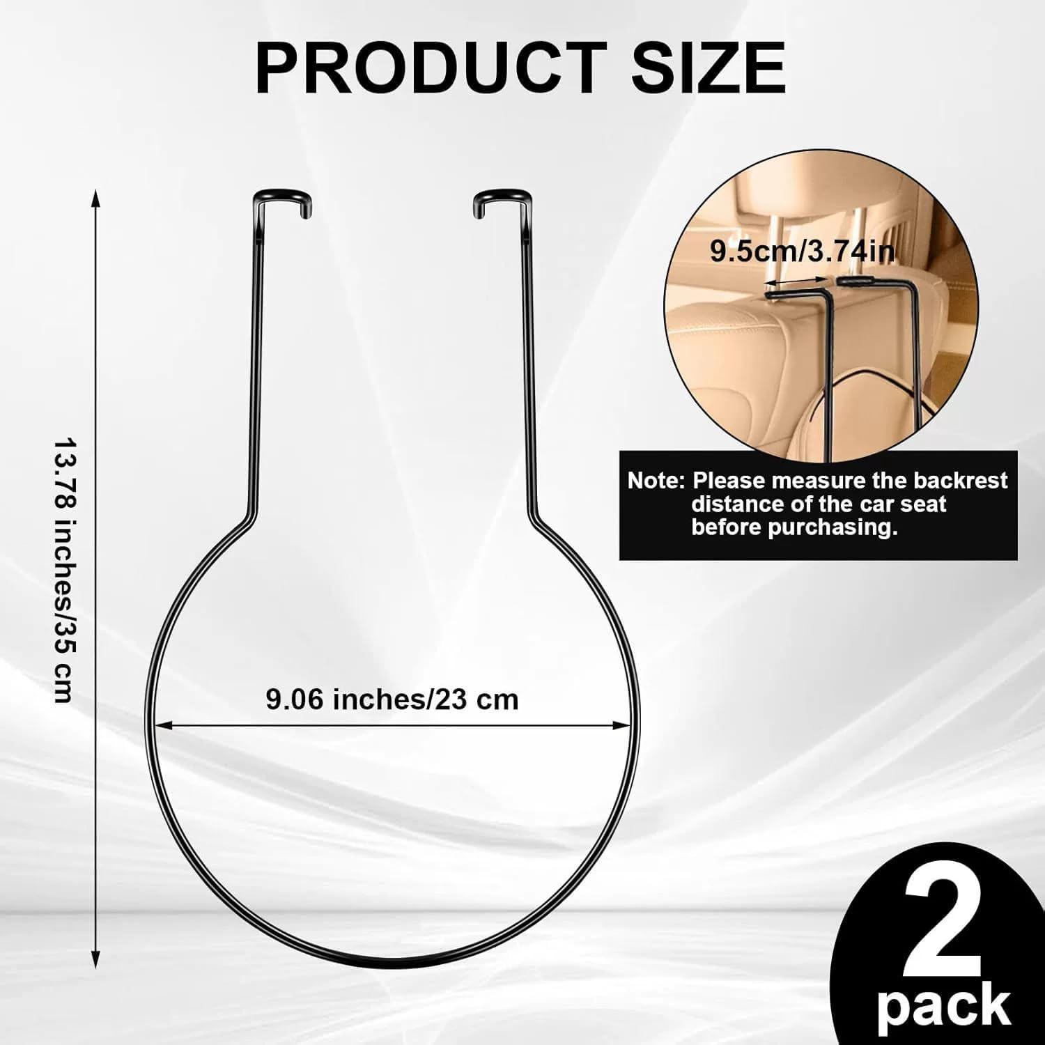 2 Pcs Car Hat Holder,Cowboy Hat Rack for Car Truck Rv,Metal Car Hat Hanger,Hard Hat Holder for Truck Seat Car Keep Hat Shape image number 5