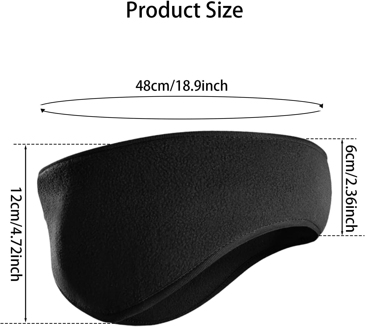 Polar Fleece Ear Warmers Headbands for Men Women Ultra Warm Winter Ear Muffs for Sports and Daily Wear Running Accessories Suitable for Running Cycling Skiing Snowboarding Climbing Walking image number 2