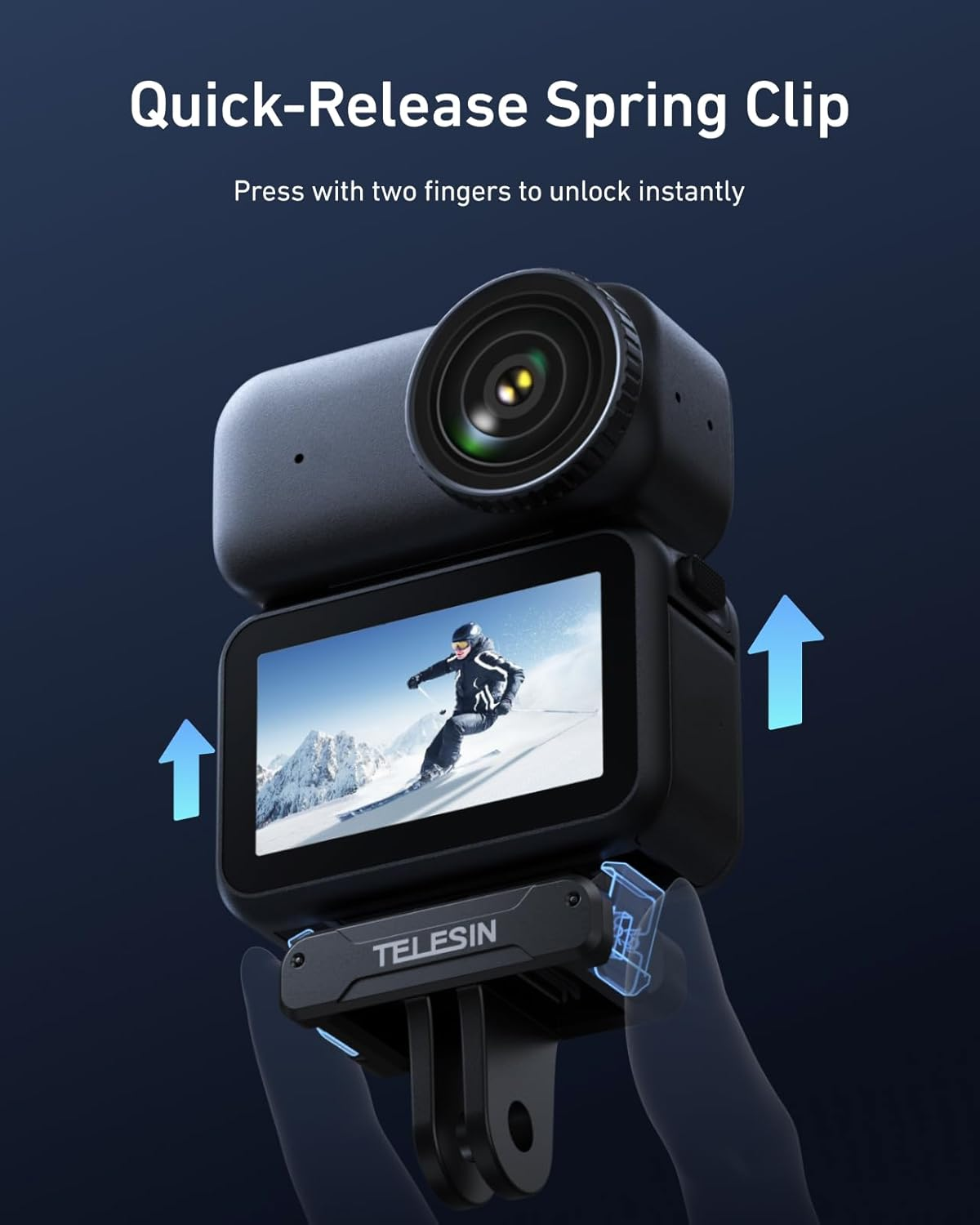 TELESIN Magnetic Quick Release Adapter Mount for DJI Osmo Nano, Adapter Base for DJI Osmo Nano Accessories, with Dual-Direction Magnet, Hypermagnetic Force&Metal Latches, Shock-Absorbing Silicone Pad image number 3