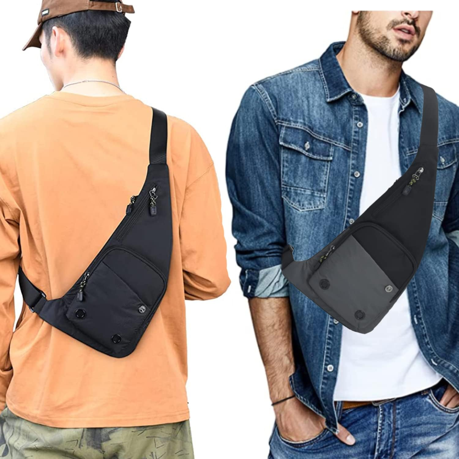 CAISANG Sling Bag Slim Crossbody Personal Pocket Chest Bag Anti-Thief Shoulder Bag Backpack Casual Daypack Fanny Pack Travel - Blue image number 4