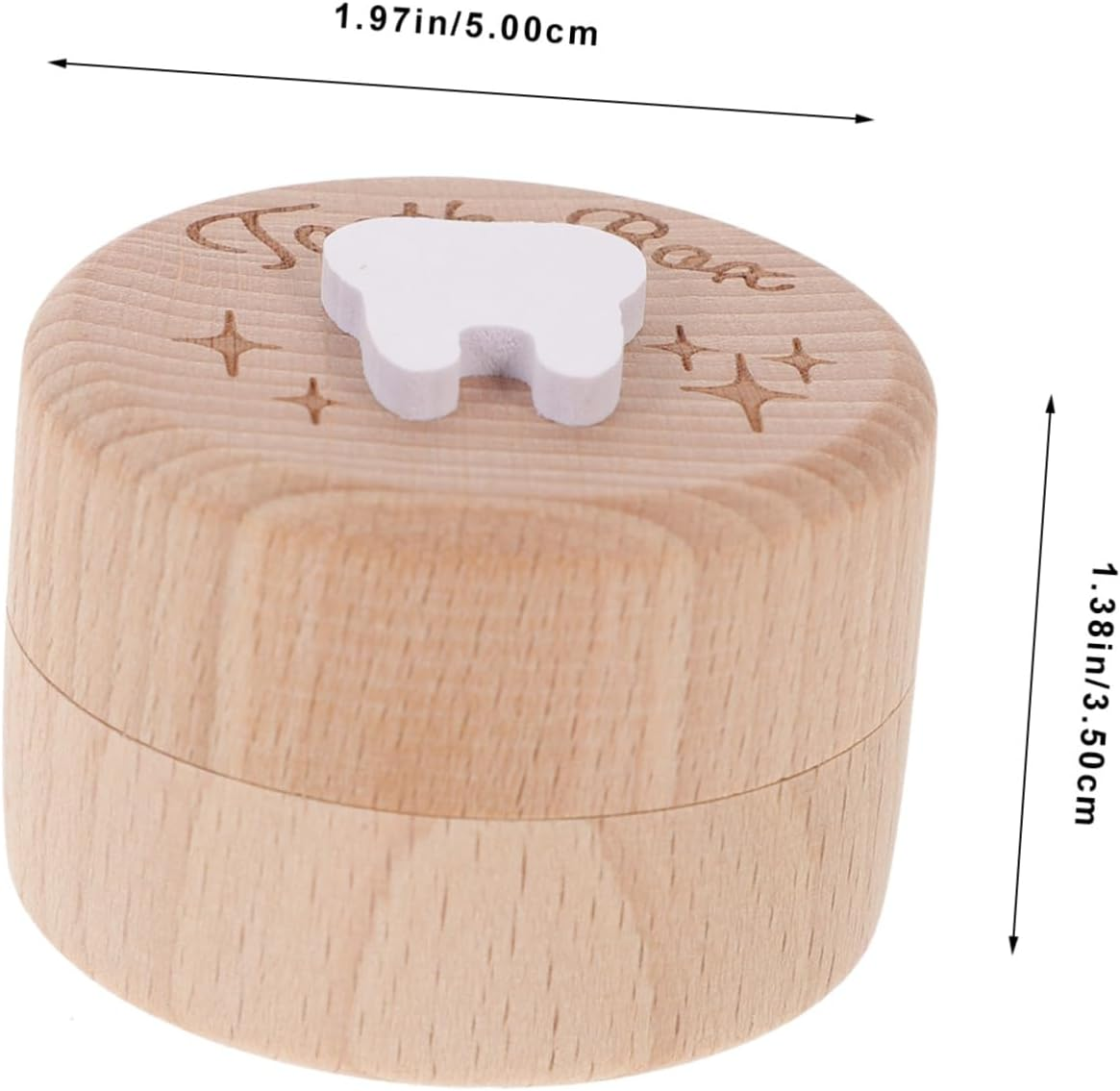 Baby Tooth Holder and Fetal Hair Storage Box Wooden Boys and Girls First Tooth Case Portable Design for and Hair Keepsake Natural Wood for Boys and Girls