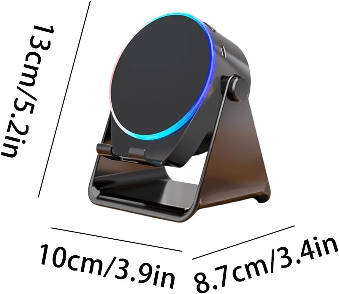 Wireless Induction Speaker | Phone Stand Amplifier Audio - 360 Degree Rotate Home Speaker with Colorful Light - for Men Women Teen Kitchen Bathroom image number 4