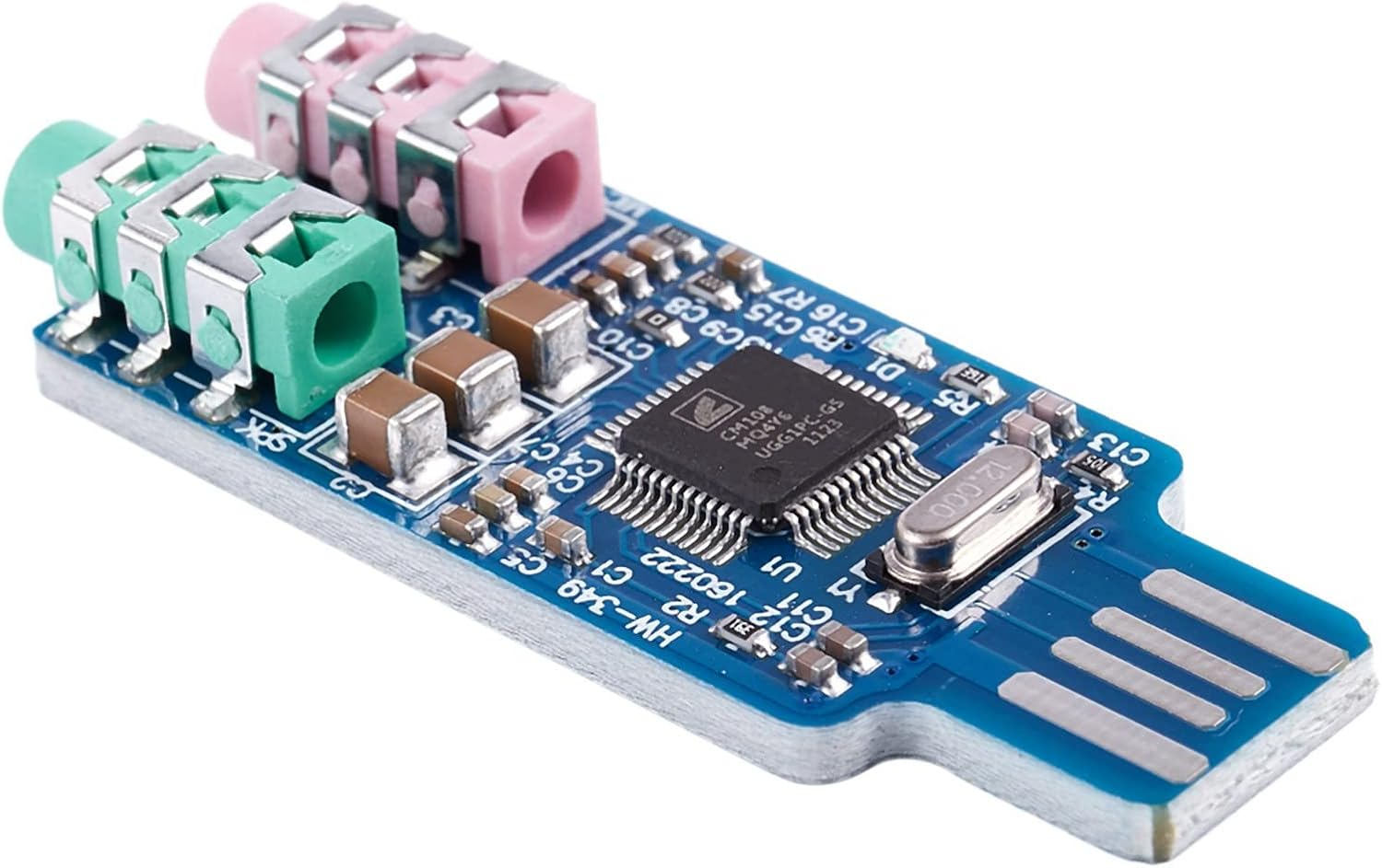 Lrocaoai 4X Free Driver USB Sound Card CM108 USB Sound Card Chip Blue, 750080824 image number 6