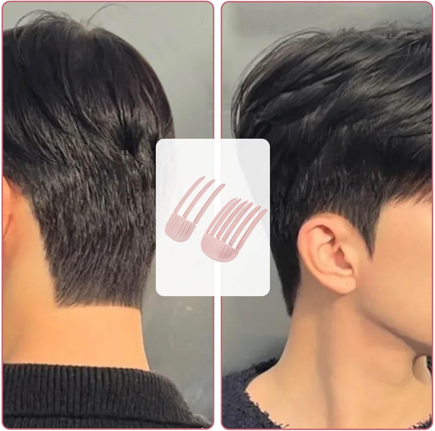 Pack of 2 Volume Clips Hair, Volume Clip for the Hairline, Wind Styling Comb, Volume Clips for Fluffy Bangs, Hair Clip Hairpin Styling Tools for Long and Short (Pink) image number 5