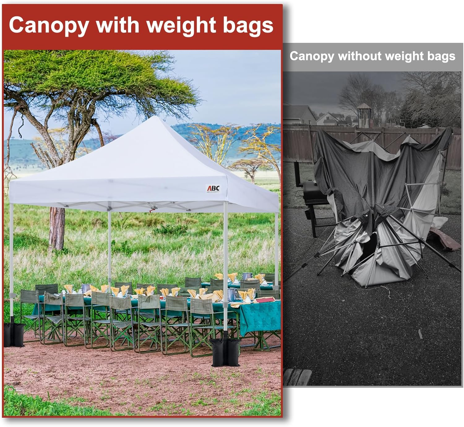 ABCCANOPY Outdoor Gazebo Weight Bags for Instant Pop up Folding Marquee Party Stall Tent Leg Weights,Gazebo Sand Bags 4Pcs-Pack image number 6