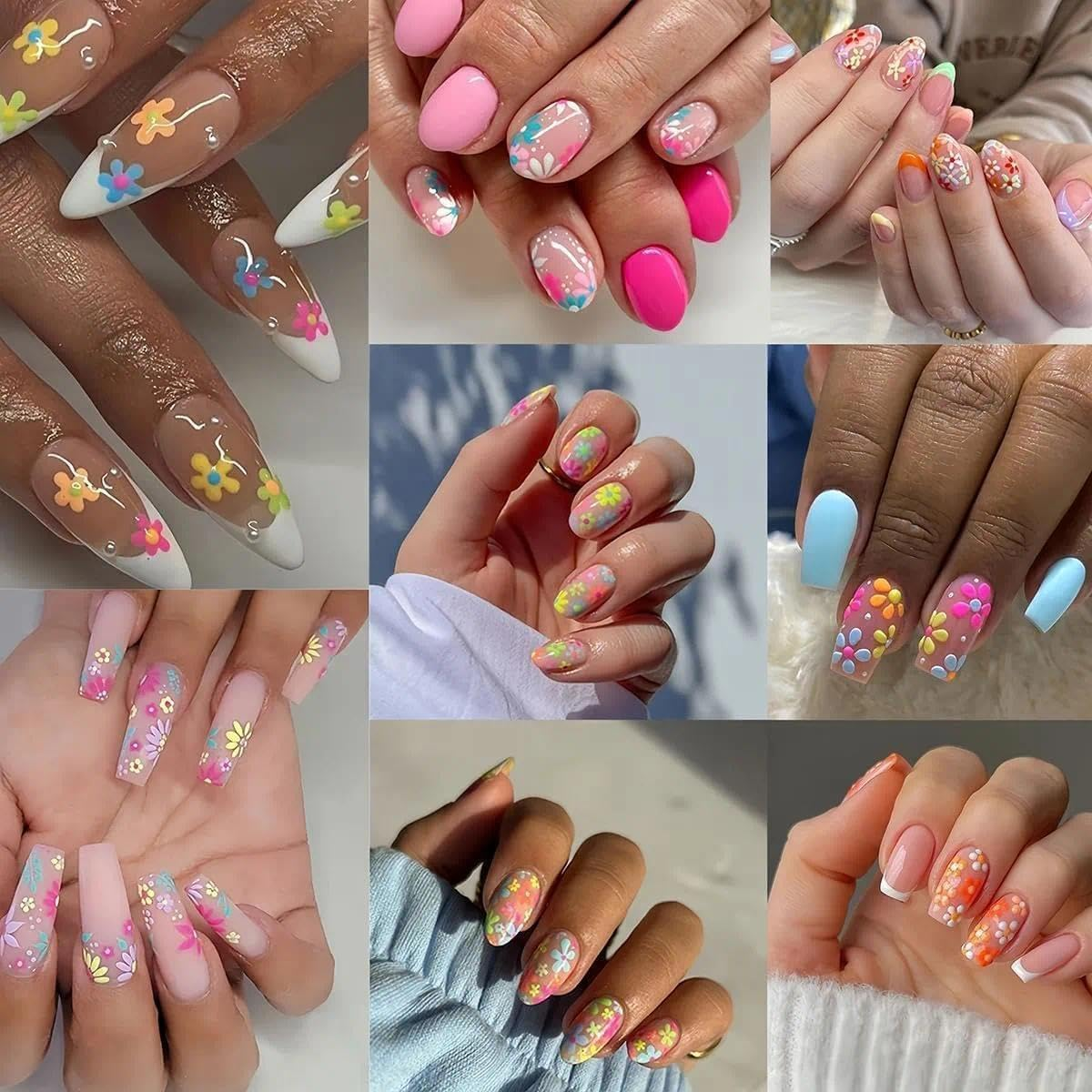 Flower Nail Art Stickers,3D Self-Adhesive Flowers Nail Art Supplies Charms for Nailsart Manicure Tips Decoration 60 Sheets by Weidllys