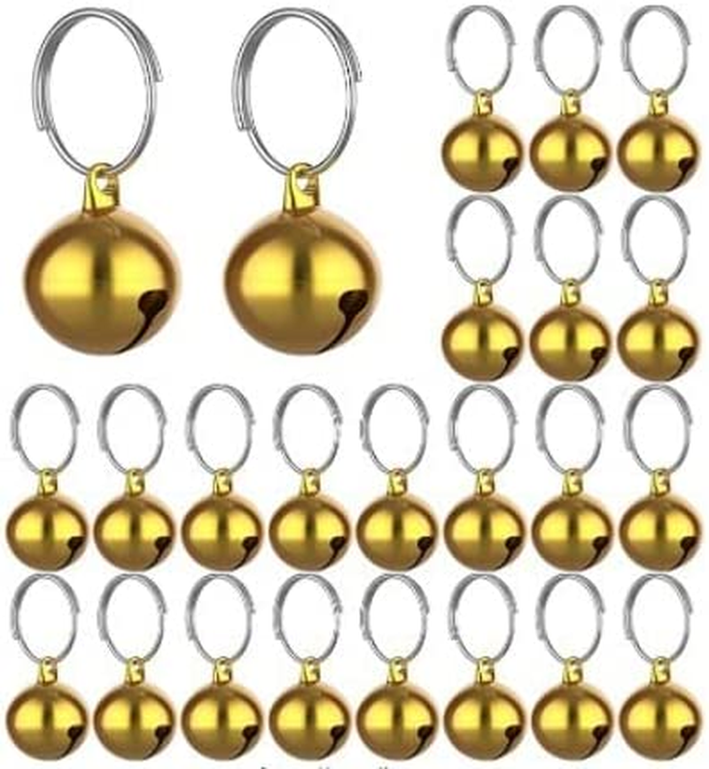 24 Sets Cat and Puppy Dog Collar Bells, Pet Pendant, DIY Crafts (Gold Color) image number 1