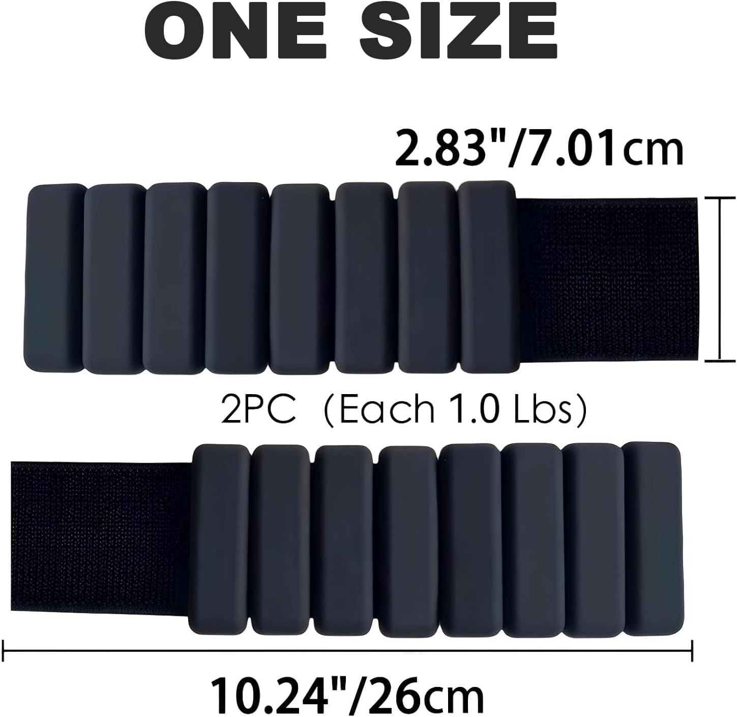 Pilates Wrist Ankle Weights for Women,Set of 2 (1Lb Each) Adjustable Wearable Ankle Weights Silicone Wrist Bangles for Men Women Kids,For Exercise,Jogging,Yoga,Gym,Strength Training image number 6