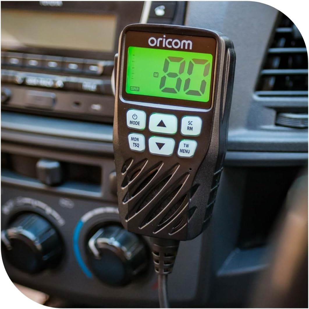 Oricom Bundle Pack: UHF360 5 Watt UHF CB Radio with Controller Speaker Microphone and ANU215 6.5Dbi UHF CB Antenna (UHF360BFP) - 80 Channels, CTCSS DCS Codes, Priority Channel, Colour Backlit Display image number 3
