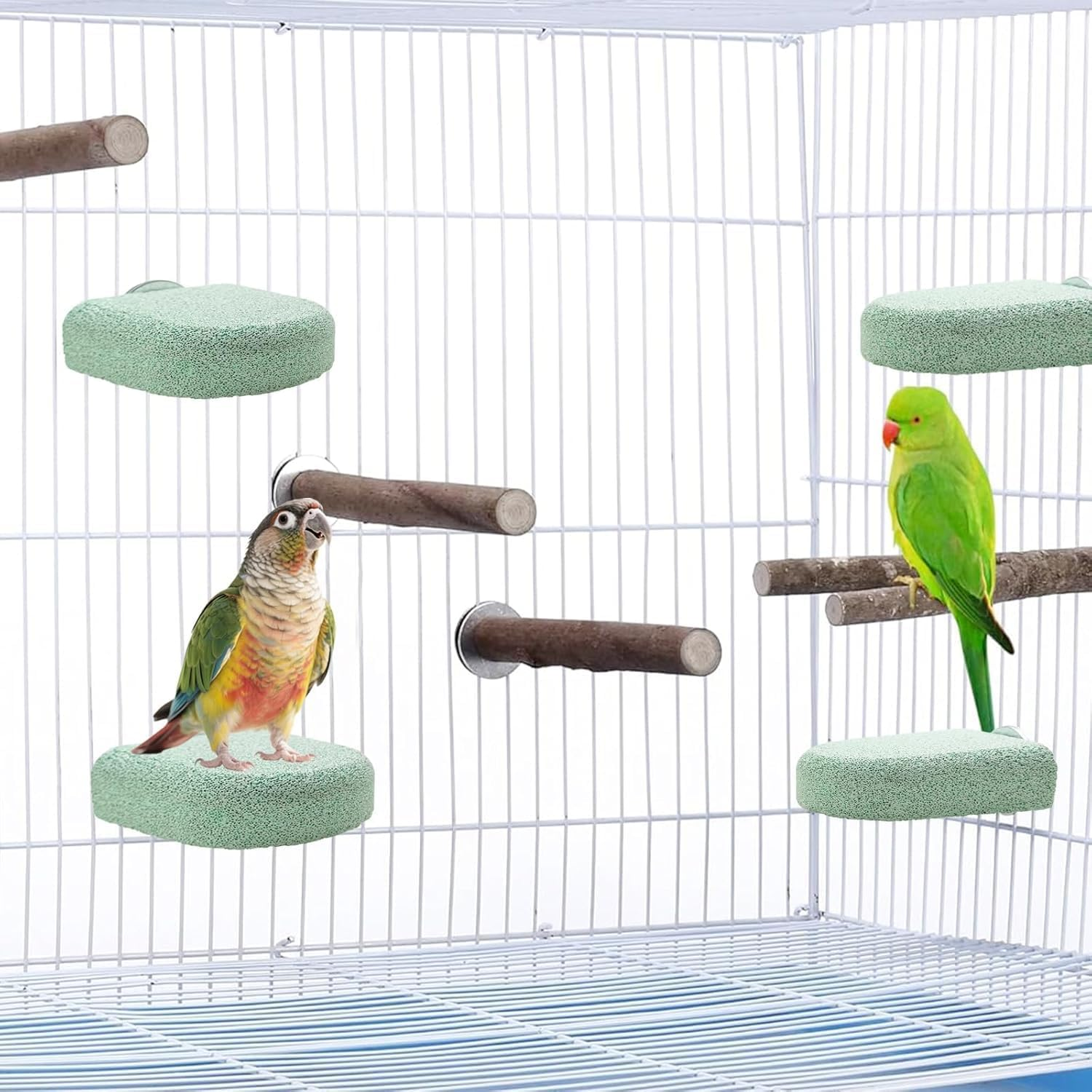 Resin Ice Cream Birds Stand, 2Pcs Bird Beak Grinding Stone Resin Perches, Birds Perch Beak Grinding Stone, Resing Birds Perches for Cage image number 1