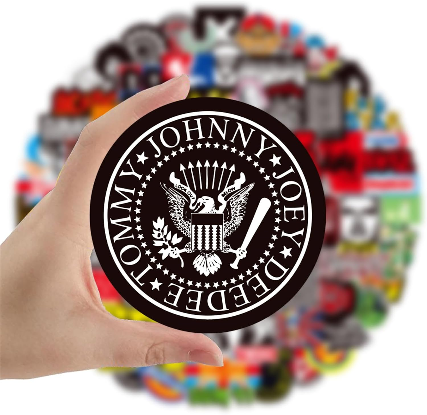 100PCS Rock and Roll Stickers, Punk & Retro Music Vinyl Decals for Laptop, Guitar, Skateboard, Motorcycle, Car & Luggage, Trendy Rock and Roll Aesthetic Stickers for Music Lovers & DIY Decoration image number 1