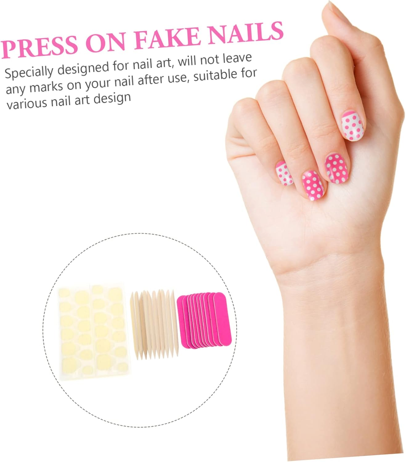 DONFAMDS 40Pcs Manicure Kit False Nails Nail Stickers Files for Diy Home Salon Use image number 6