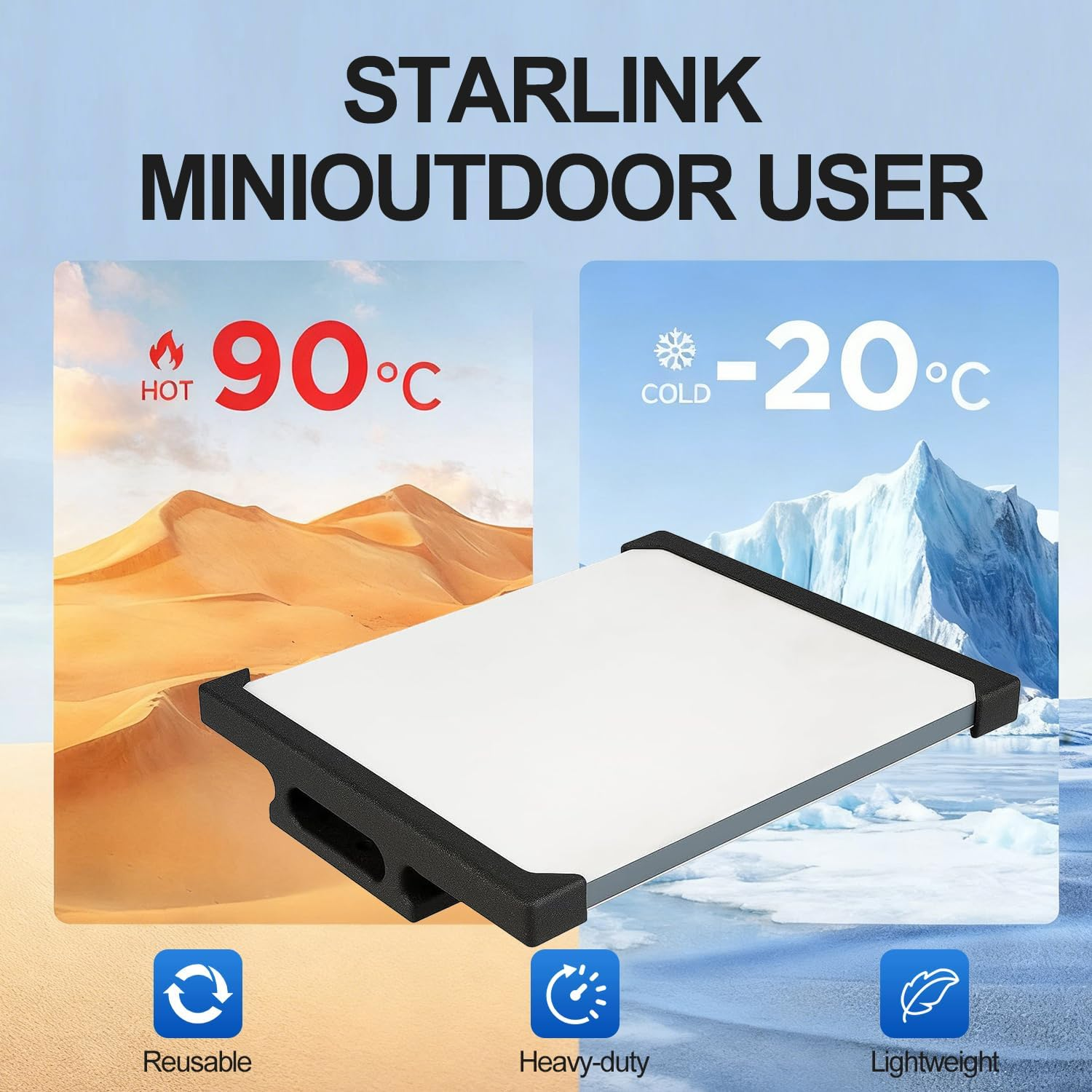 Starlink Mini Roof Rack Mount - Screw-On Car Roof Railway Mount for Off-Road Vehicles, Durable Uv-Resistant ASA, Starlink Mini Accessories (Black) image number 5