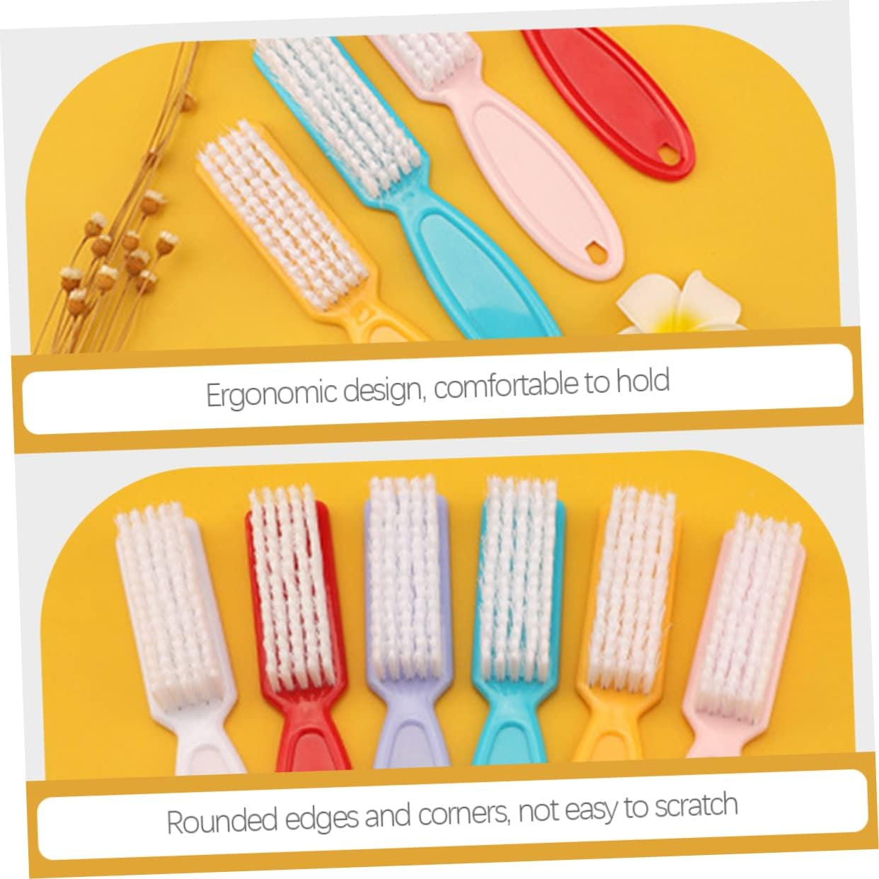 ADOCARN 24Pcs Portable Hand Grip Nail Brush for Manicure Cleaning Brush for Ages Random Color image number 5