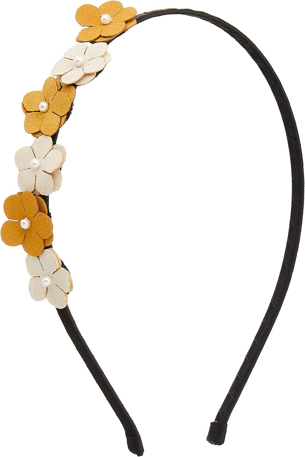 Laura 48192102 Eye Headband for Girls, Single Flower Size: Approx. 0.8 Inches (2 Cm), Yellow (Mustard), 1つのお花の大きさ：約2Cm