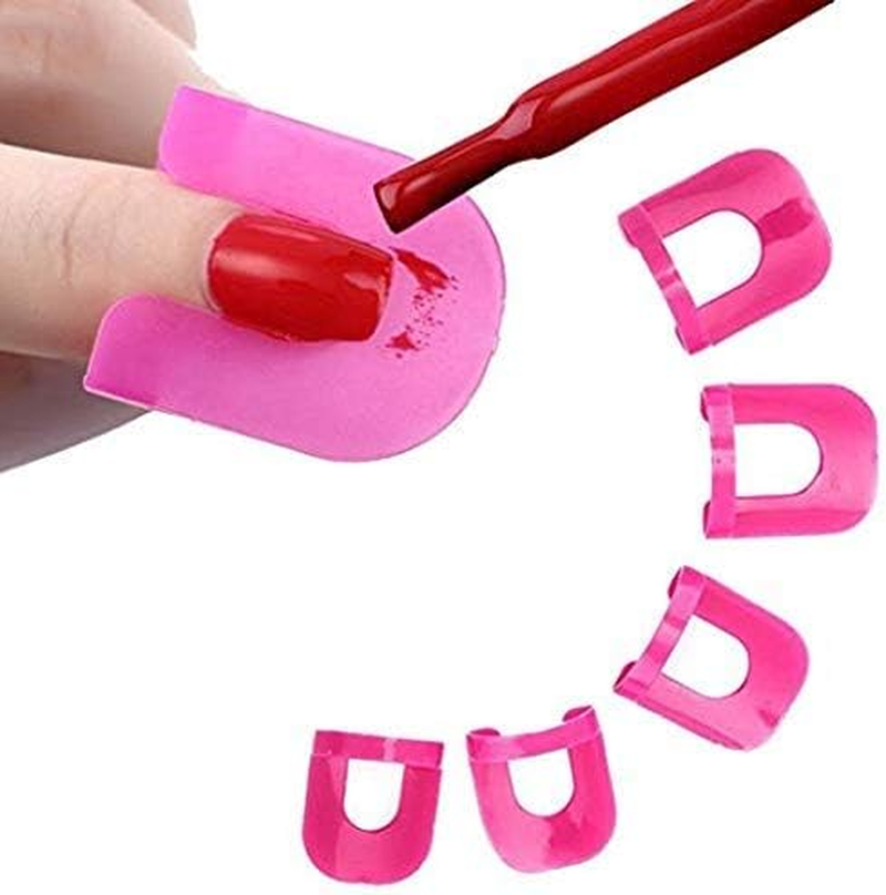 VNDEFUL 26Pcs (10 Sizes) Reusable Soft Plastic Nail Polish Stencil,Spill Proof Manicure Protector Tools image number 2
