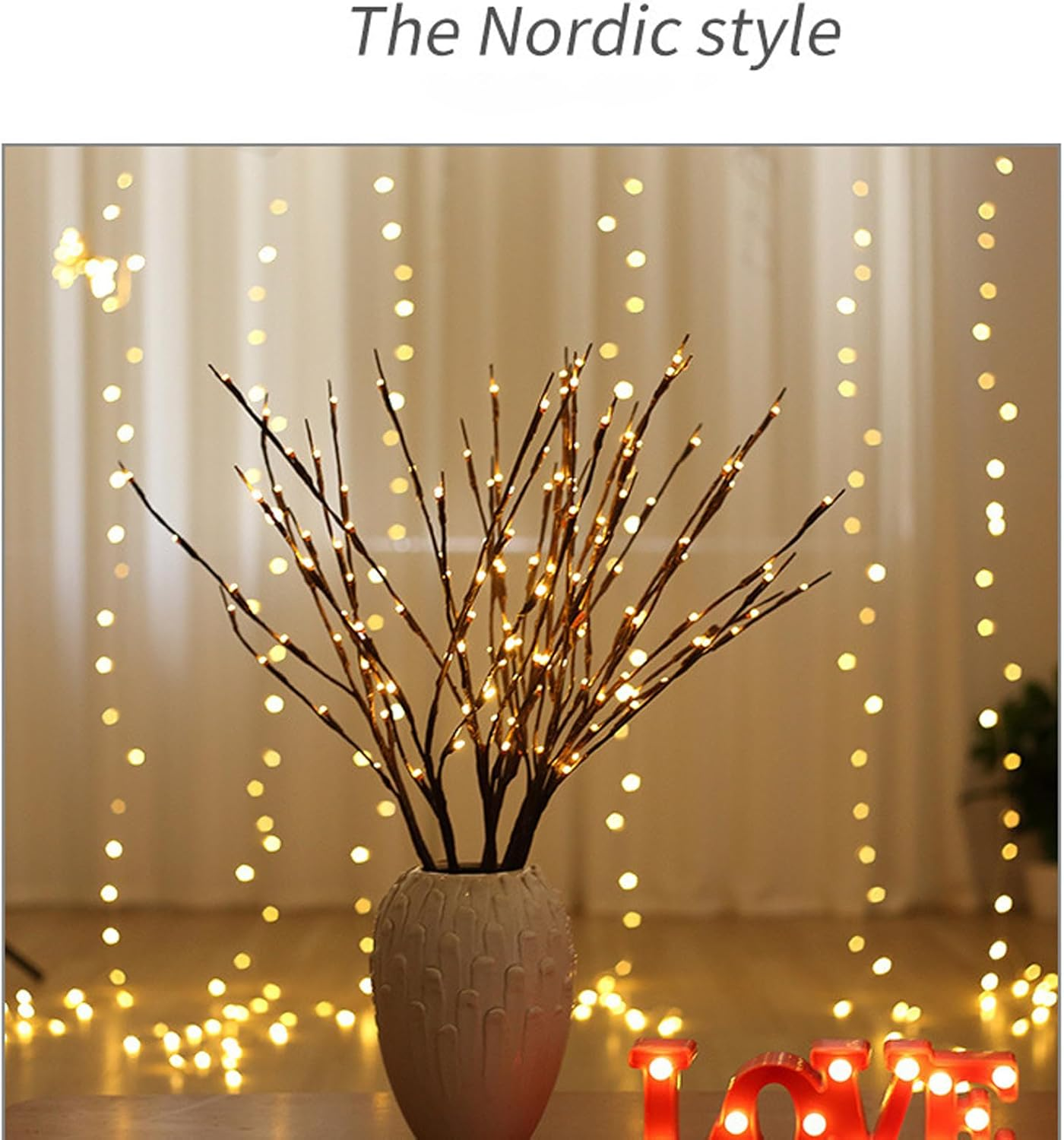 Privilege LED Branch Light, Privilegew/Privileweg LED Branch Light, Lighted Vase Filler Willow Tree, Twinkle Artificial Twig Vase with Illuminate (Warm Colors,3 Pcs) image number 4