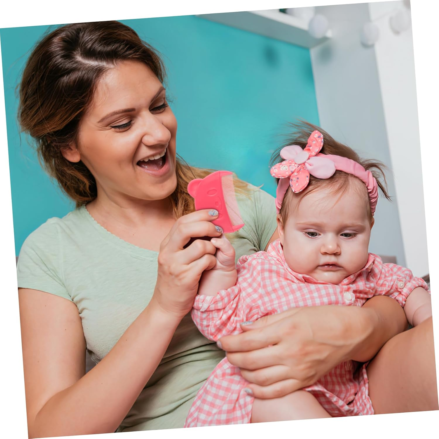 Ifundom 2Pcs Hair Combs Fine Tooth Portable Bear Shape Cradle Cap Removal Comb for Boys and Lightweight Grooming Tool for Dandruff and Detangling image number 2