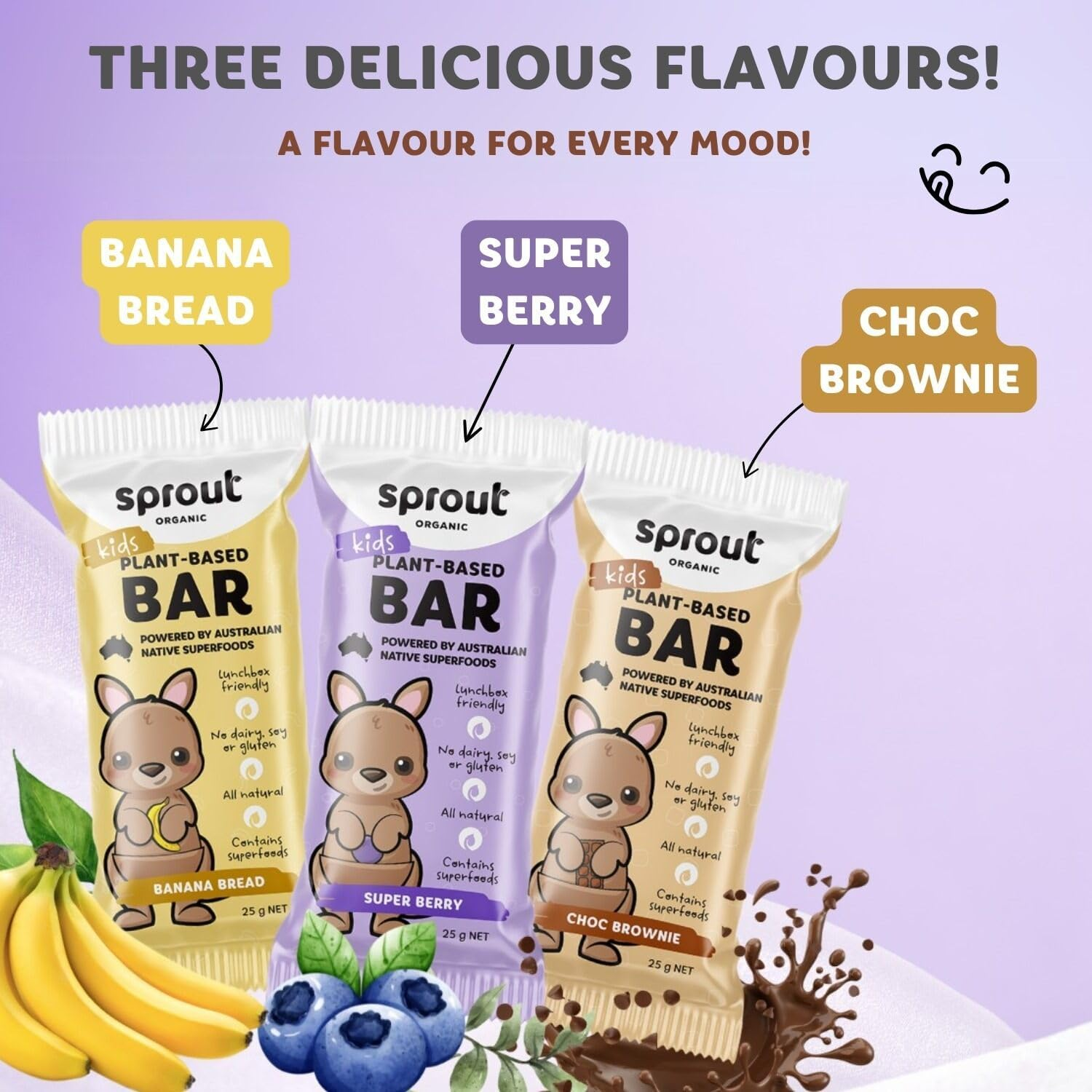 Sprout Organic Kid'S Snack Bar, Plant-Based Baby Food for 12 Months and Above, Baby Foods Enriched with DHA, Lactose-Free, Soy-Free, Australian Made, Pack of 4 (Pack of 4, Choc Brownie) image number 4