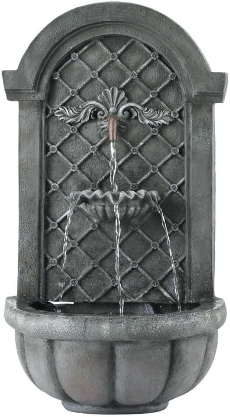 Gardeon Solar Fountain Water Feature Wall Mount Garden Fountains 80CM Grey image number 5