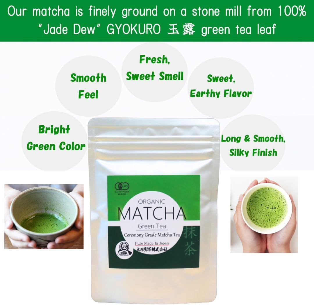 Otsuka Green Tea Co - Organic Ceremonial Matcha 50G - Authentic Japanese Origin from Shizuoka Japan, JAS and USDA Certified Organic, Ceremonial Grade Japanese Matcha Green Tea Powder (Organic Ceremonial Matcha 50G) (Medium 50G) image number 4