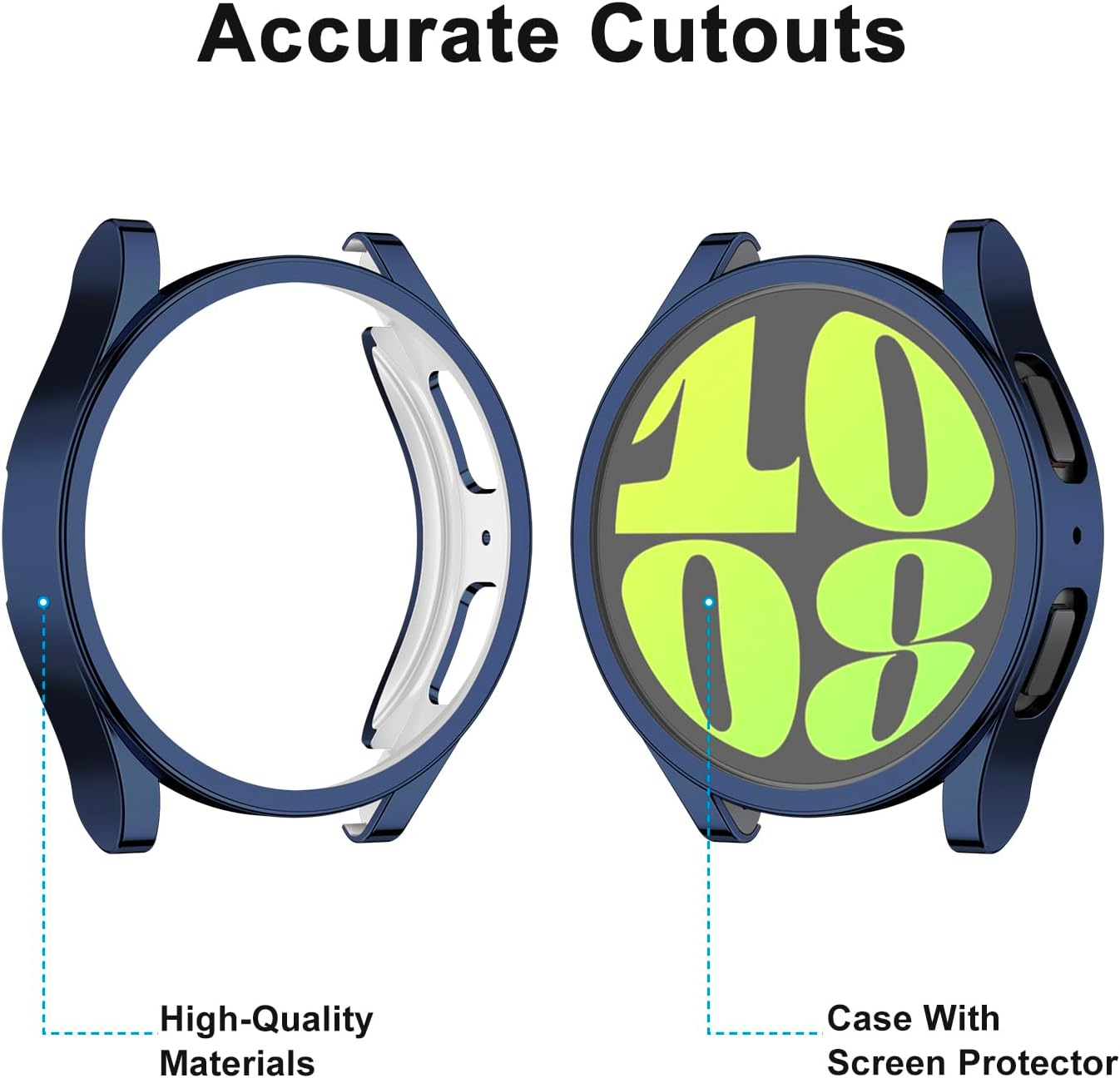 [4-Pack] Meliya for Samsung Galaxy Watch 6 40Mm Screen Protector Case, Soft TPU Full around Protective Bumpers Cover for Samsung Galaxy Watch 6 40Mm (40Mm, Black+Blue+Gray+Clear) image number 3