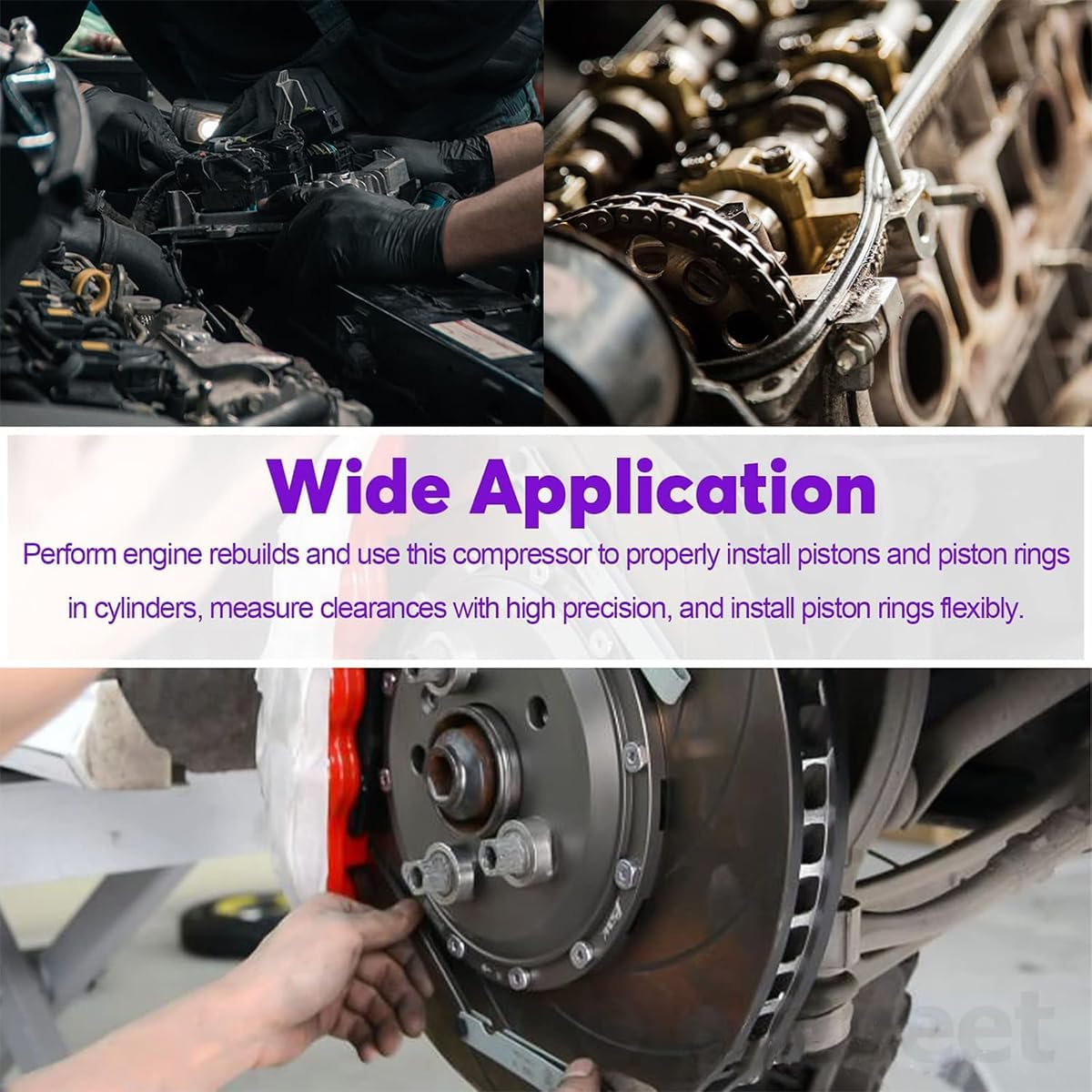 AIMALL Adjustable Piston Ring Expander Tool Set, 4IN & 6IN Automobile Piston Ring Disassembly & Installation Pliers for Engine Repair image number 4