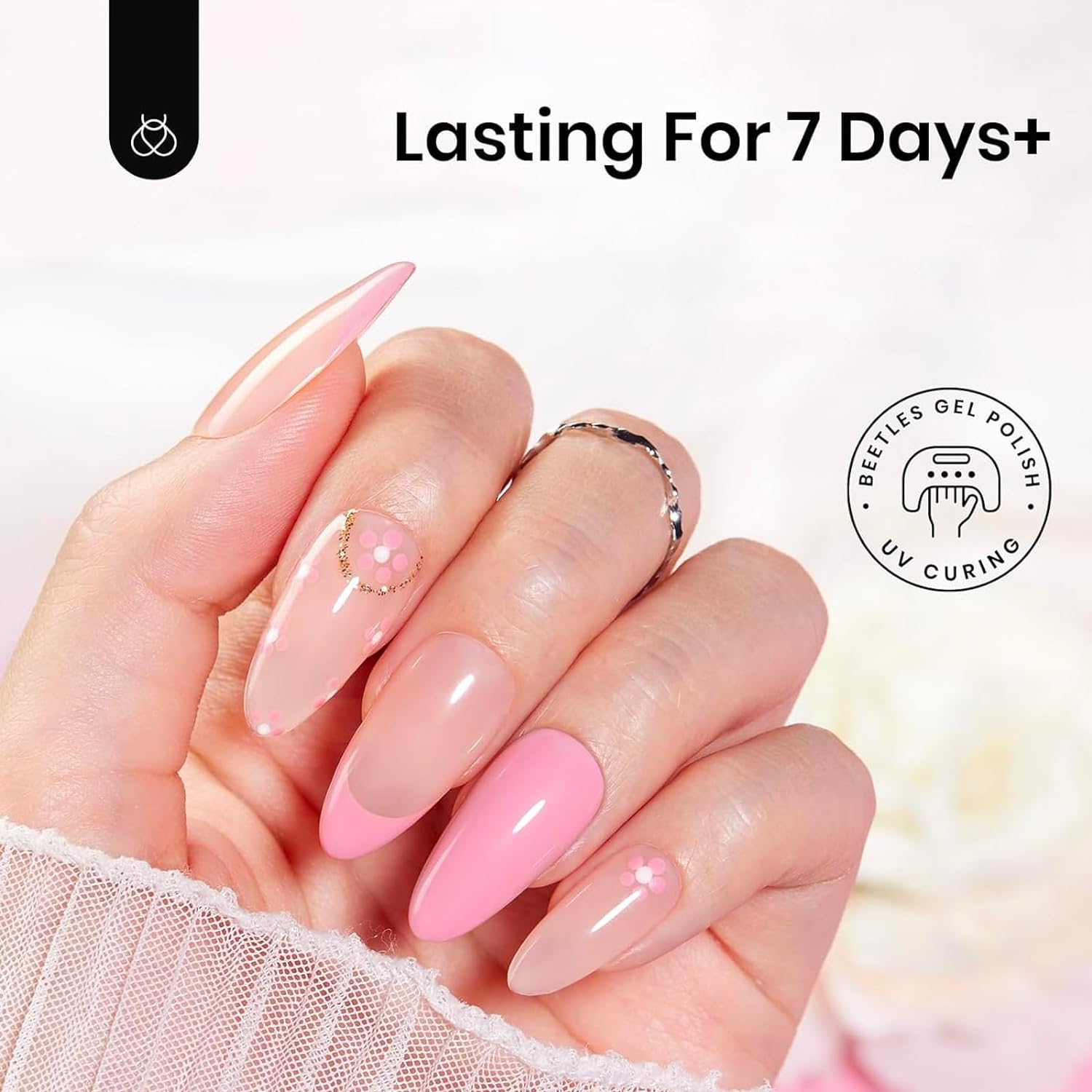 Beetles Gel Polish Peel off Base Gel, 15Ml Peel off Gel Base Coat for Gel Nail Polish Soak off UV LED Nail Lamp Peelable Base Gel No Filing Soaking-Off Needed DIY Home and Nail Salon image number 1